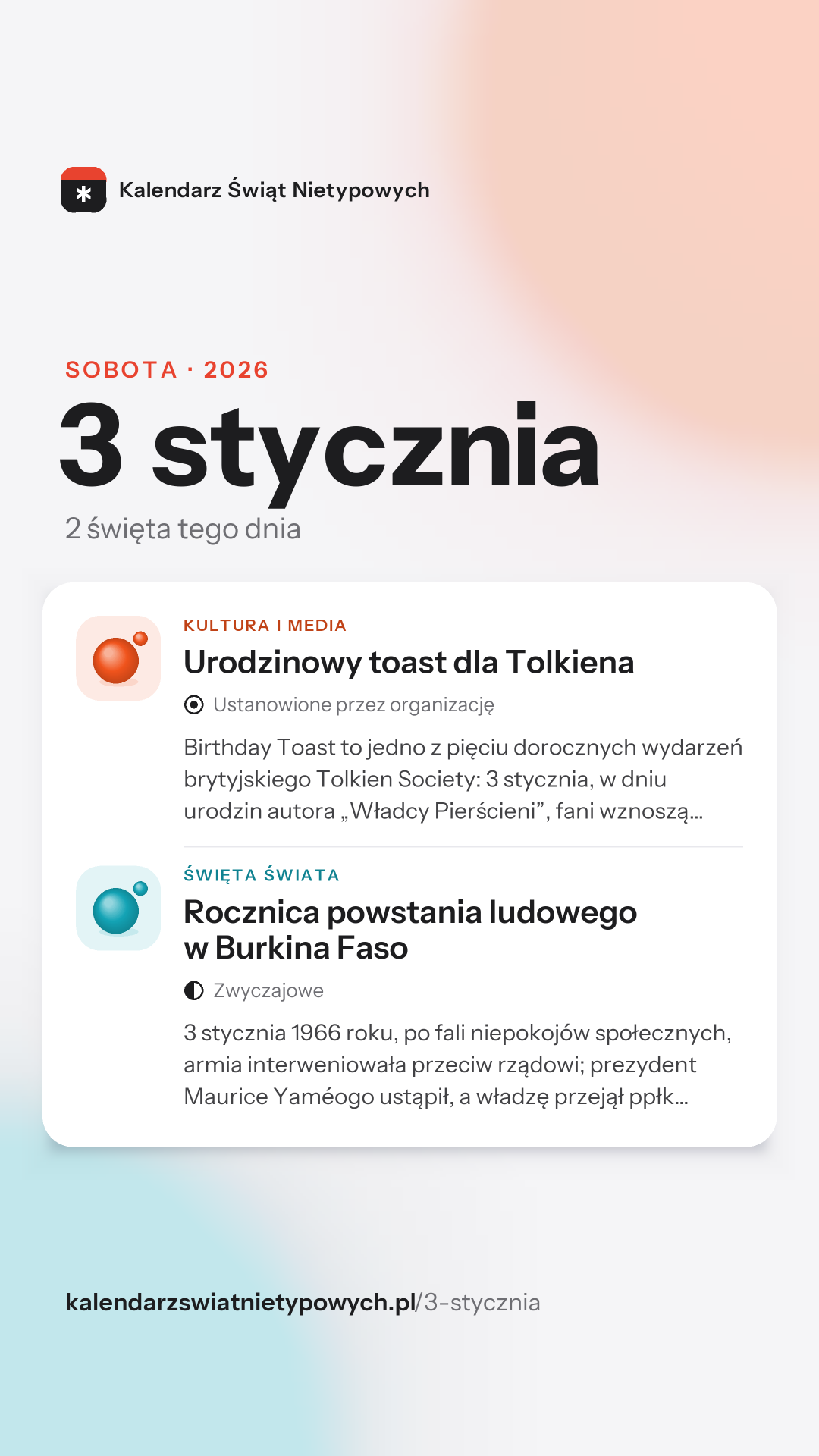Grafika dnia 3 stycznia, format stories 9:16
