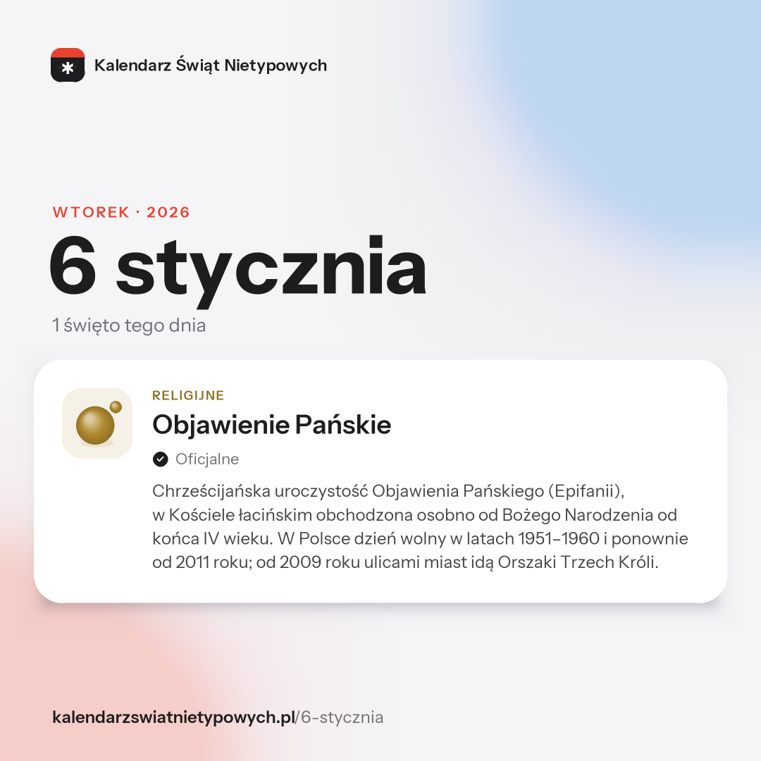 Grafika dnia 6 stycznia, format post 1:1