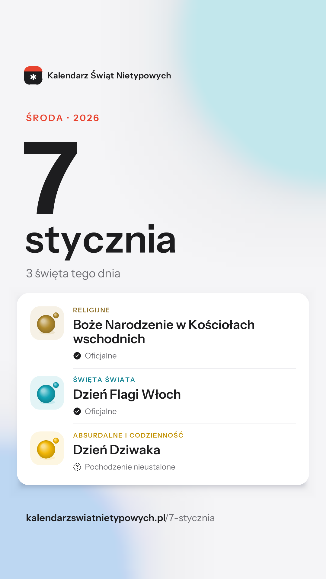 Grafika dnia 7 stycznia, format stories 9:16