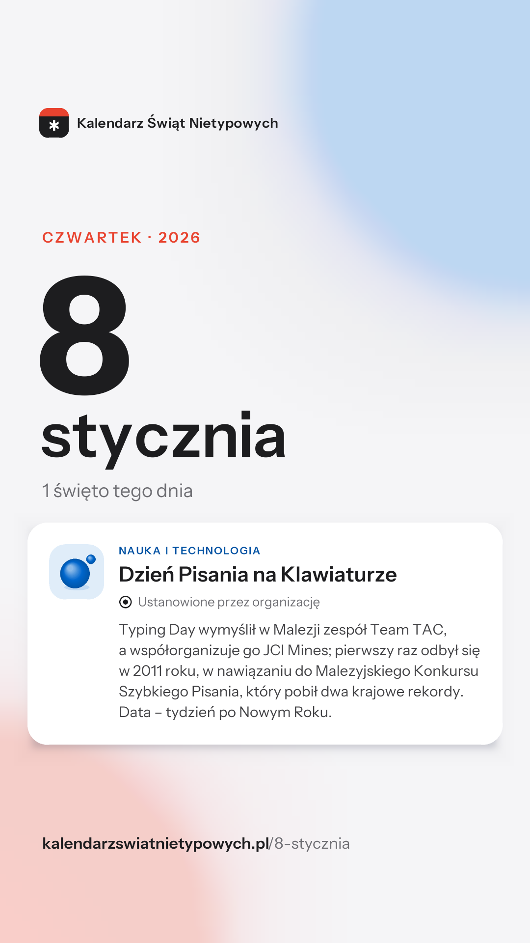 Grafika dnia 8 stycznia, format stories 9:16