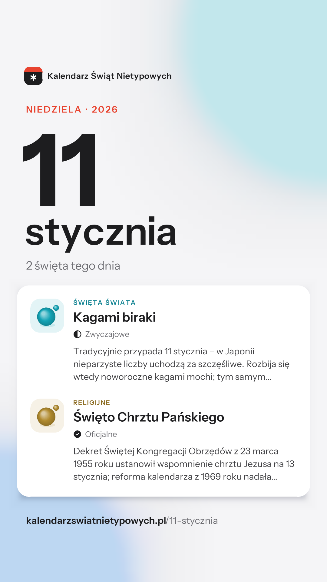 Grafika dnia 11 stycznia, format stories 9:16