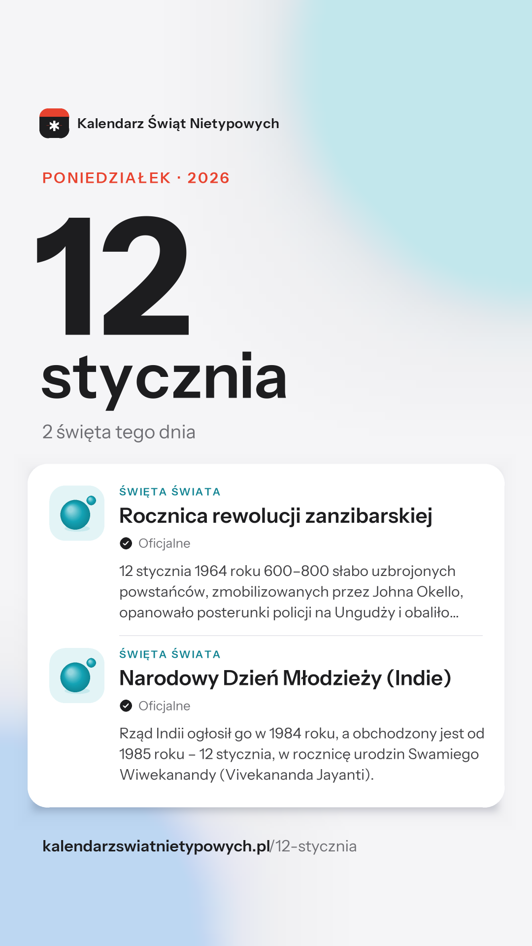 Grafika dnia 12 stycznia, format stories 9:16