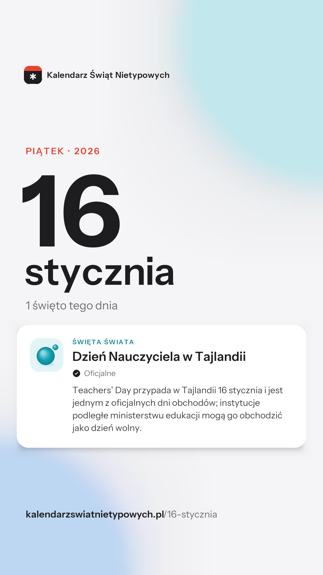 Grafika dnia 16 stycznia, format stories 9:16