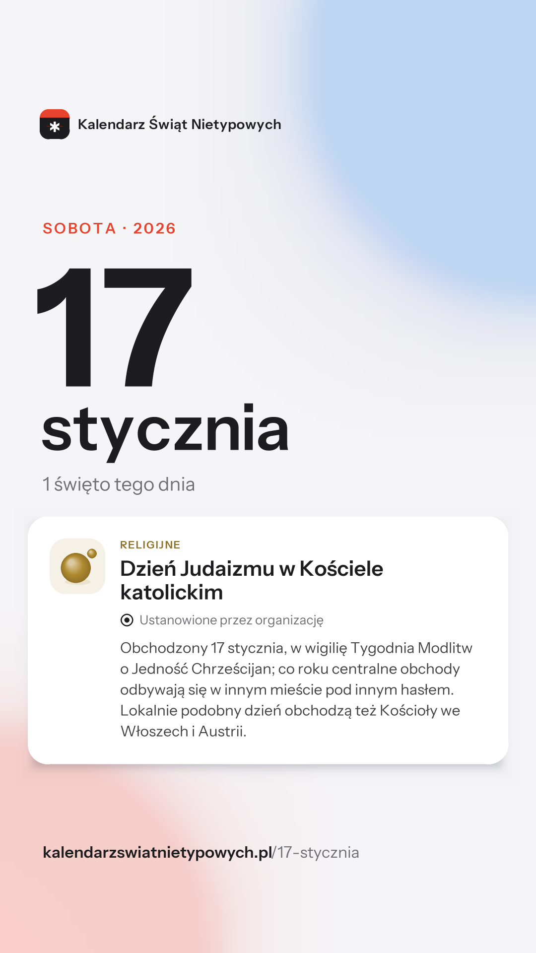Grafika dnia 17 stycznia, format stories 9:16