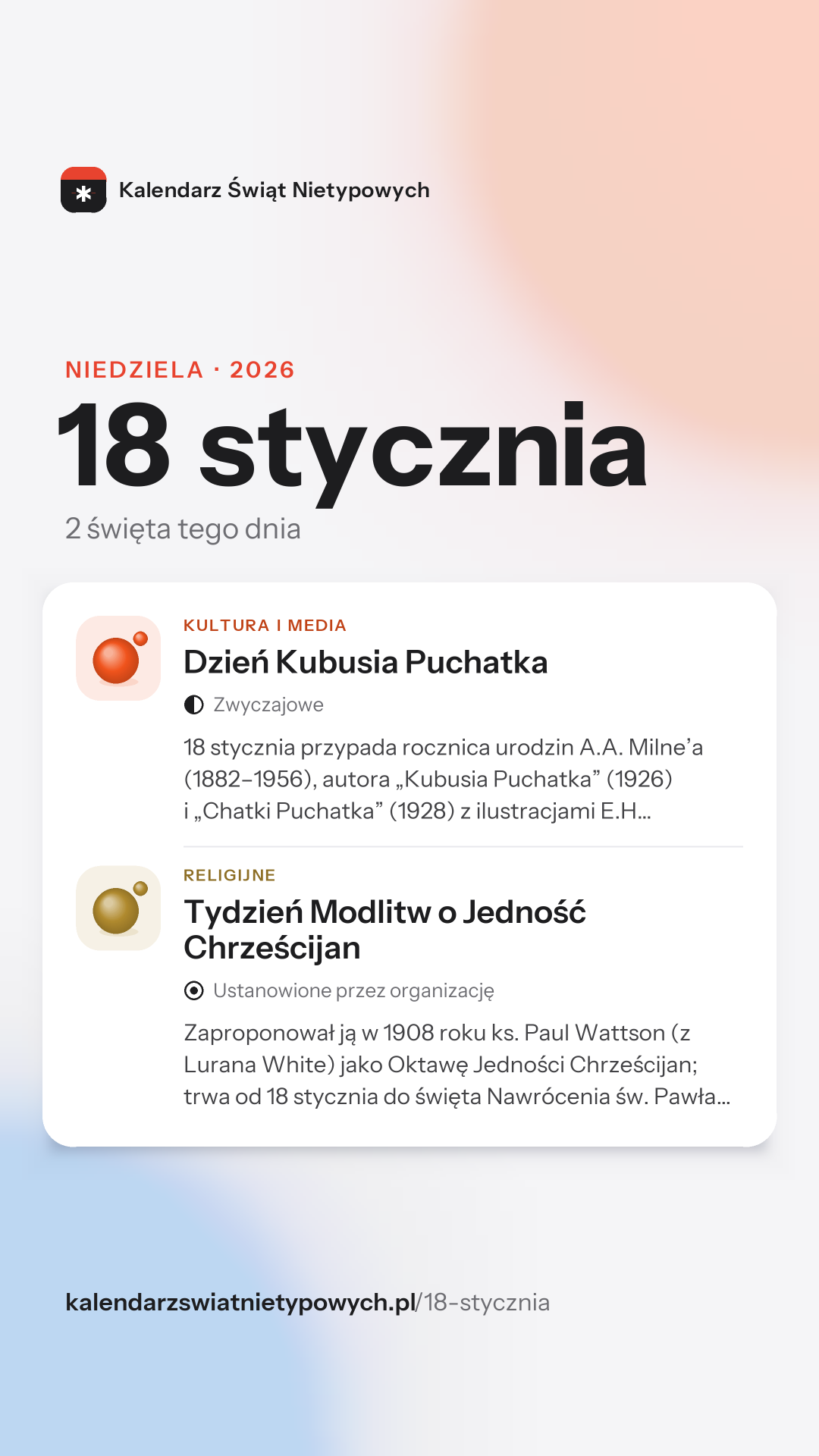 Grafika dnia 18 stycznia, format stories 9:16