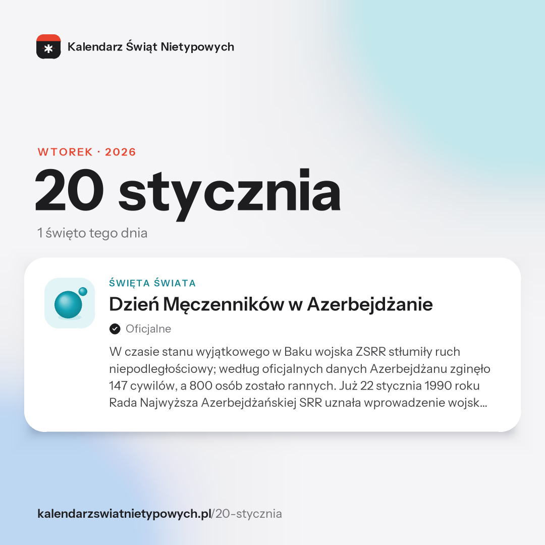 Grafika dnia 20 stycznia, format post 1:1