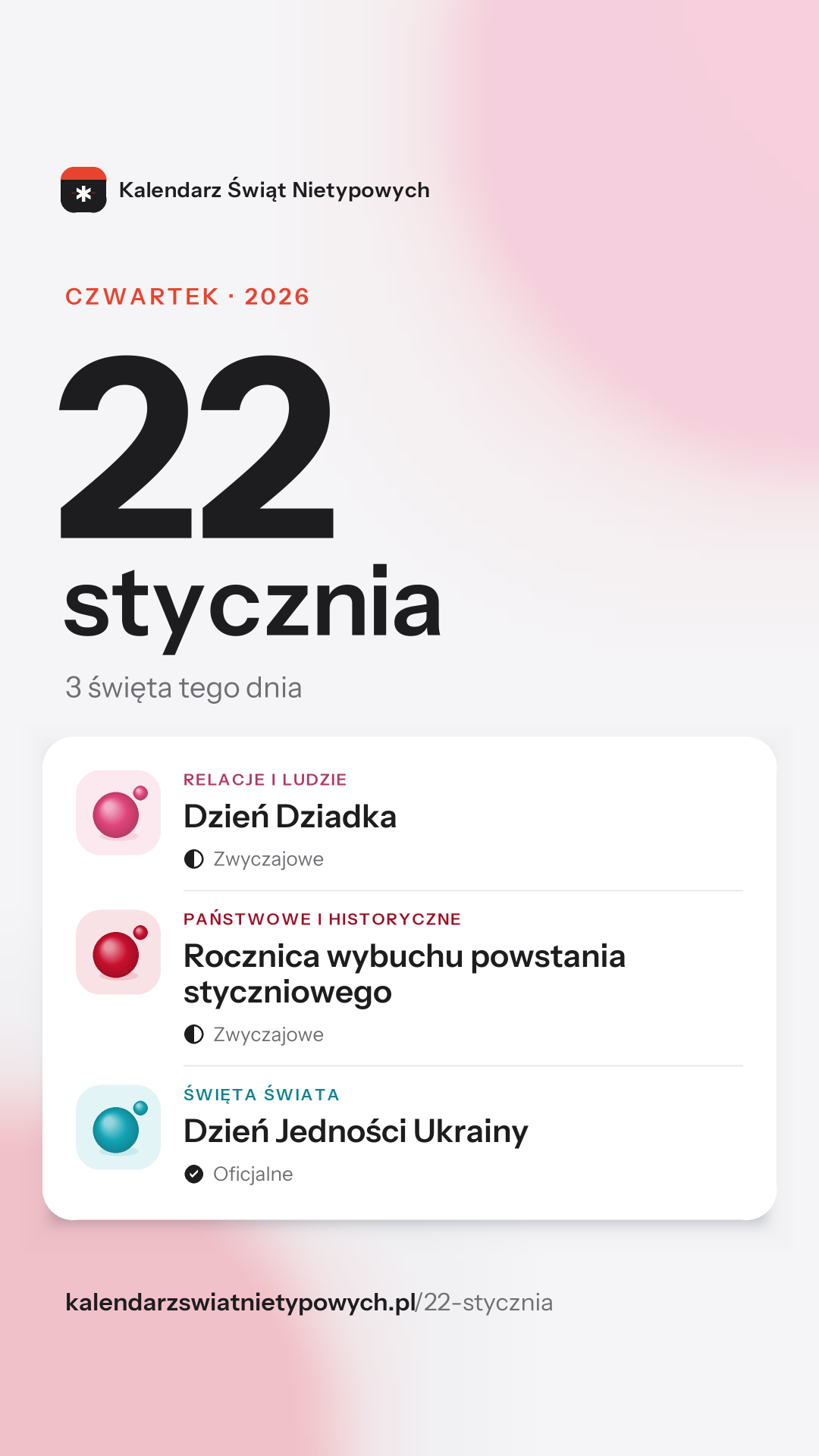 Grafika dnia 22 stycznia, format stories 9:16