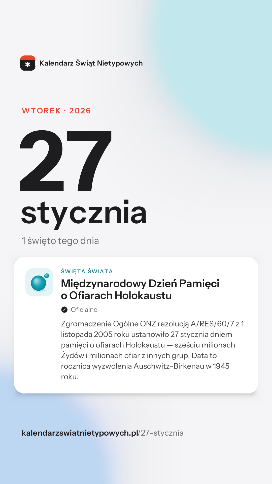 Grafika dnia 27 stycznia, format stories 9:16
