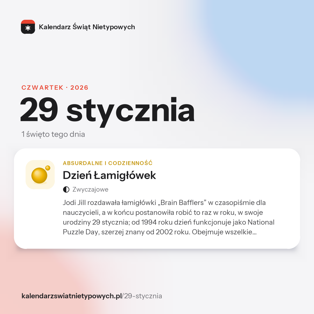Grafika dnia 29 stycznia, format post 1:1