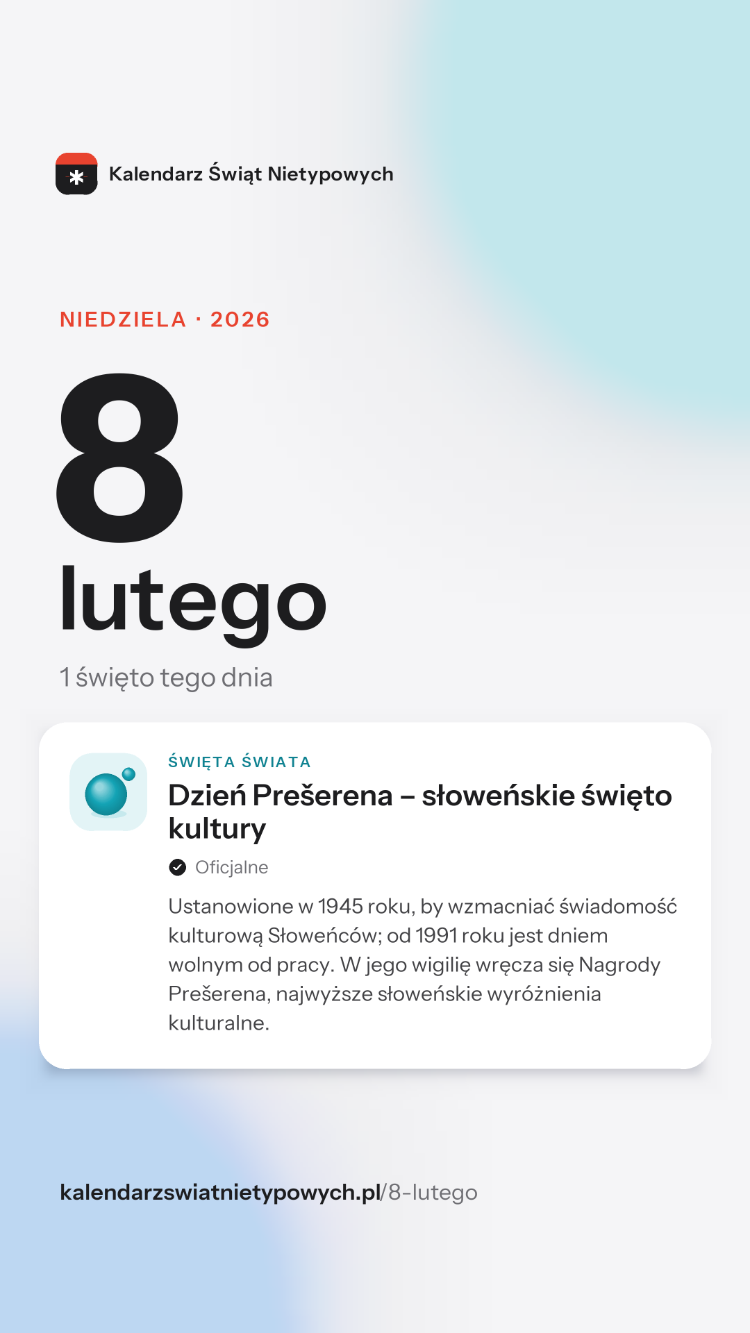 Grafika dnia 8 lutego, format stories 9:16