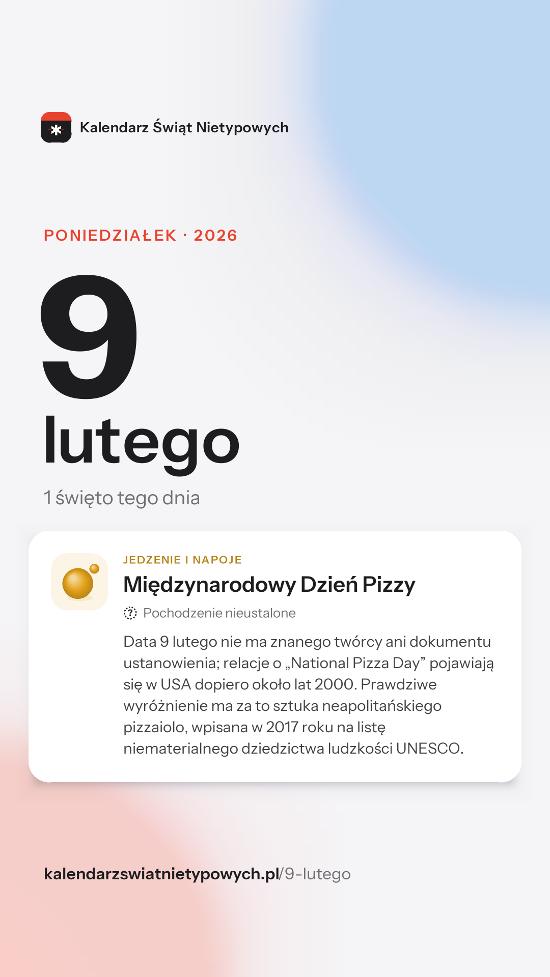 Grafika dnia 9 lutego, format stories 9:16