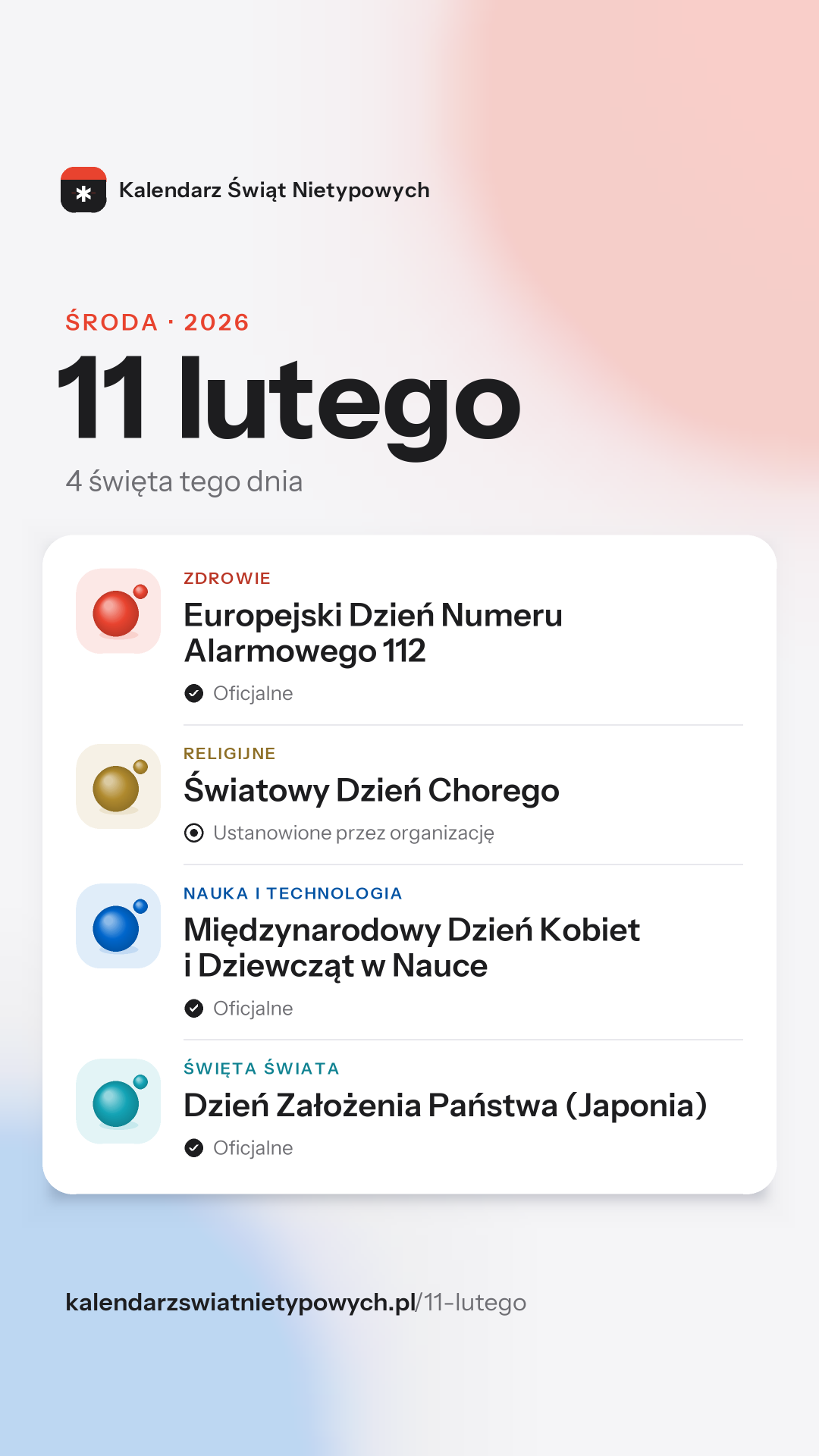 Grafika dnia 11 lutego, format stories 9:16