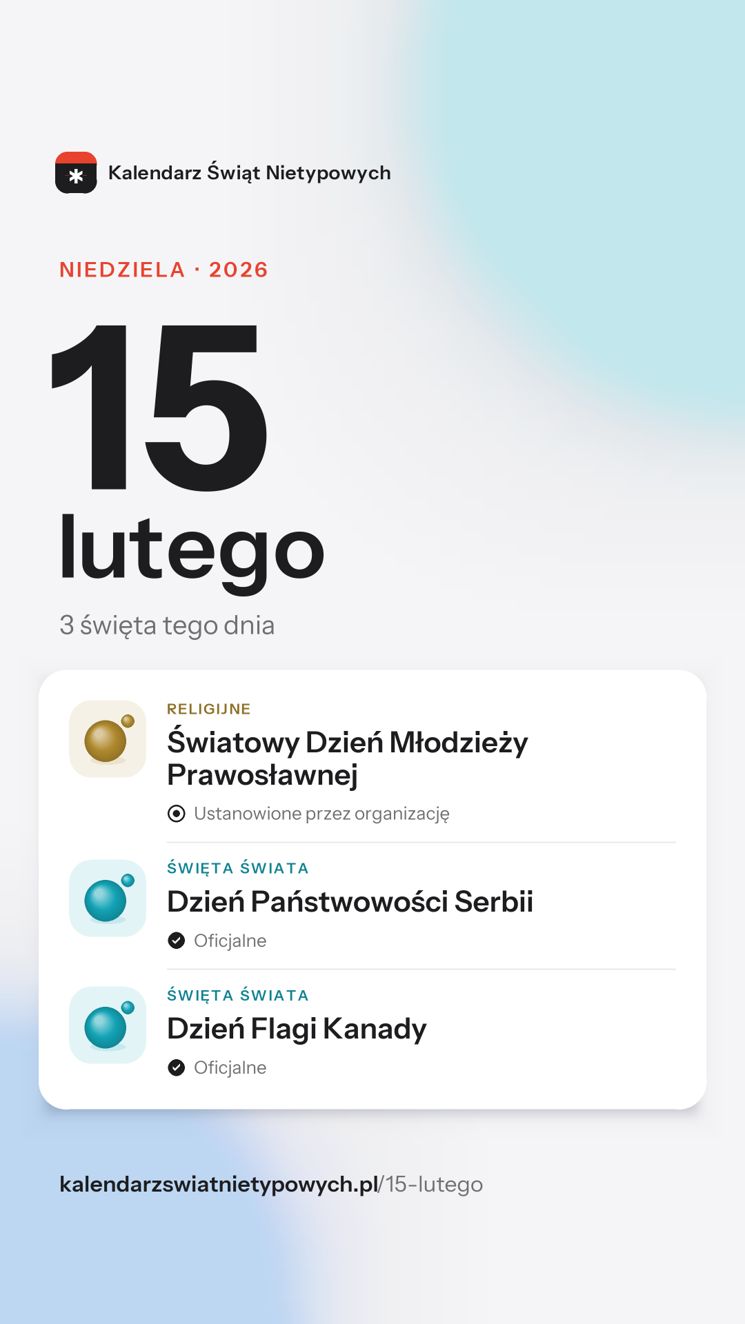 Grafika dnia 15 lutego, format stories 9:16