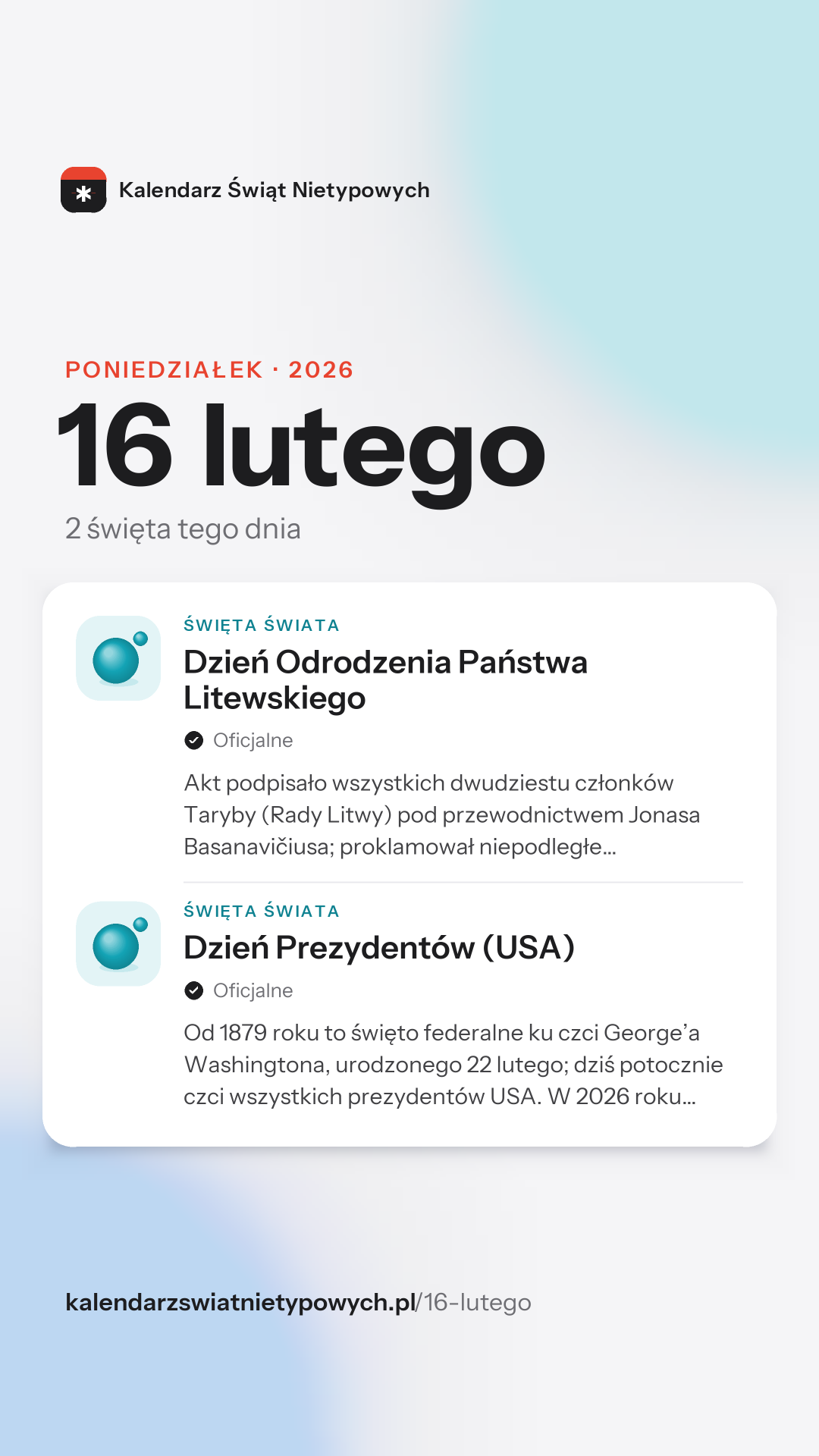 Grafika dnia 16 lutego, format stories 9:16