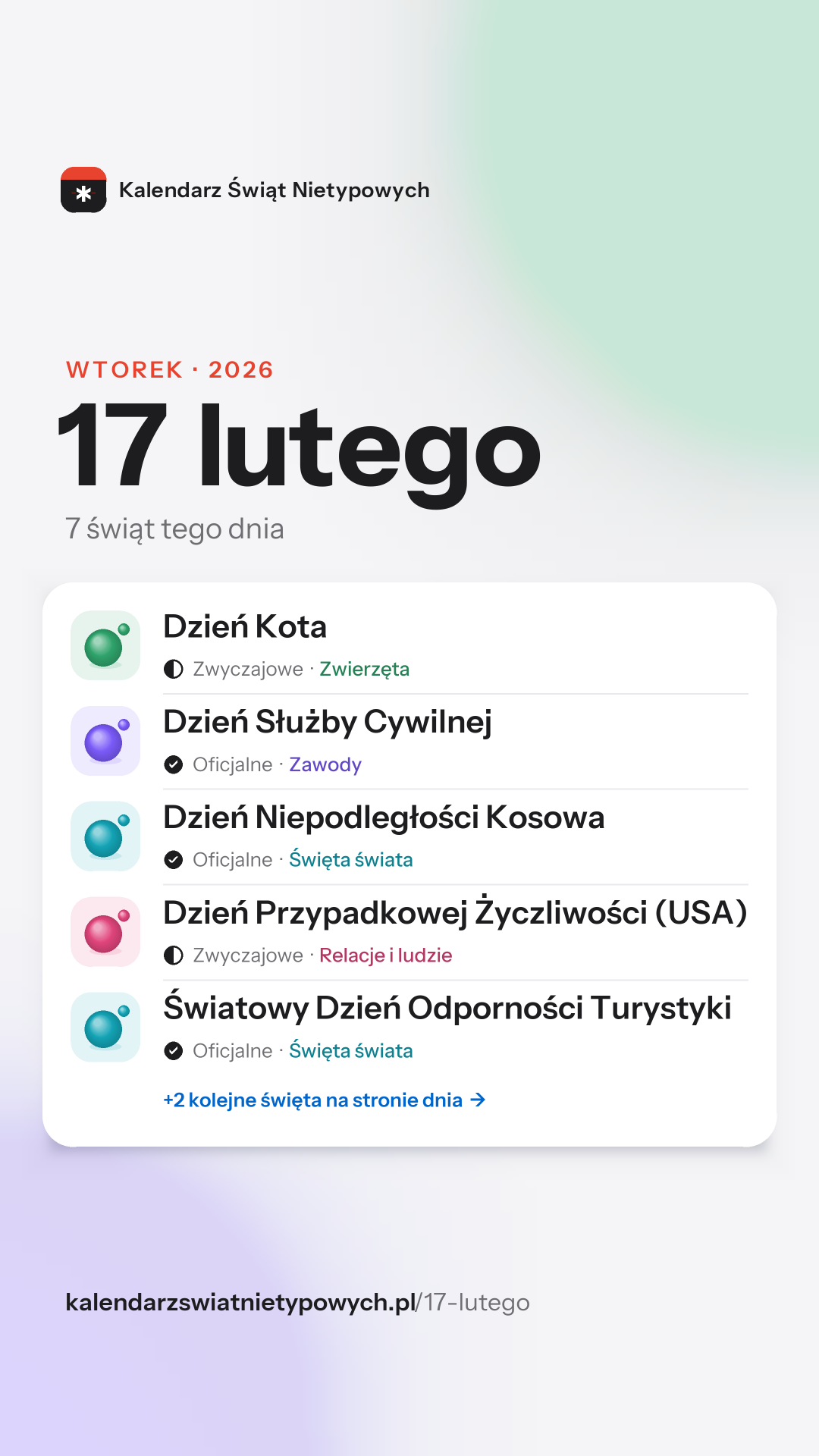 Grafika dnia 17 lutego, format stories 9:16