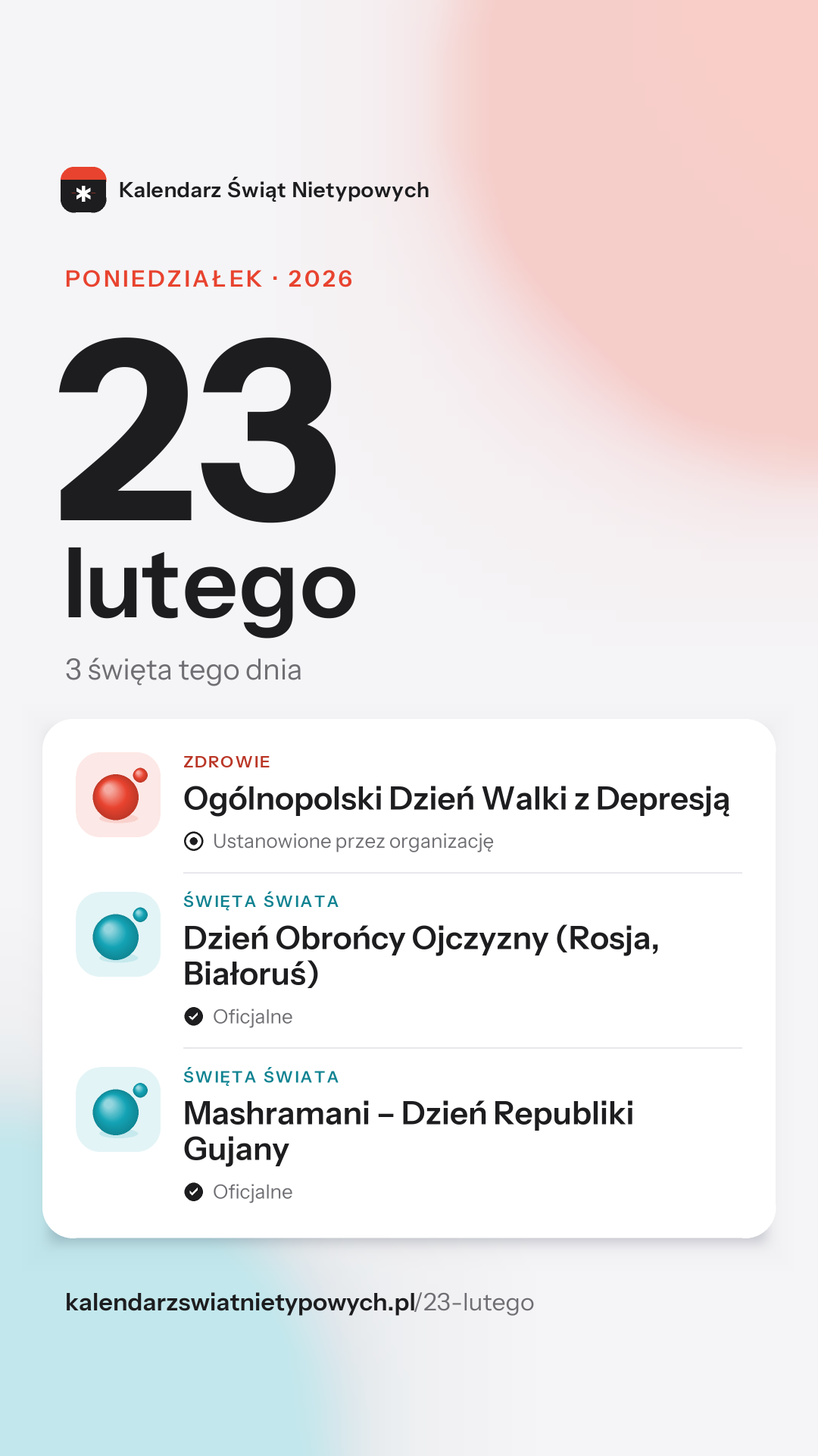 Grafika dnia 23 lutego, format stories 9:16