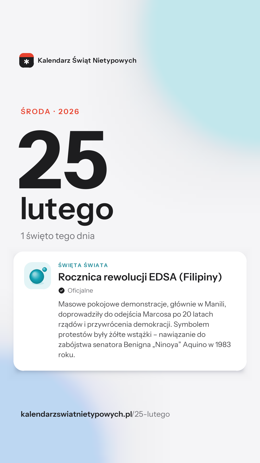 Grafika dnia 25 lutego, format stories 9:16