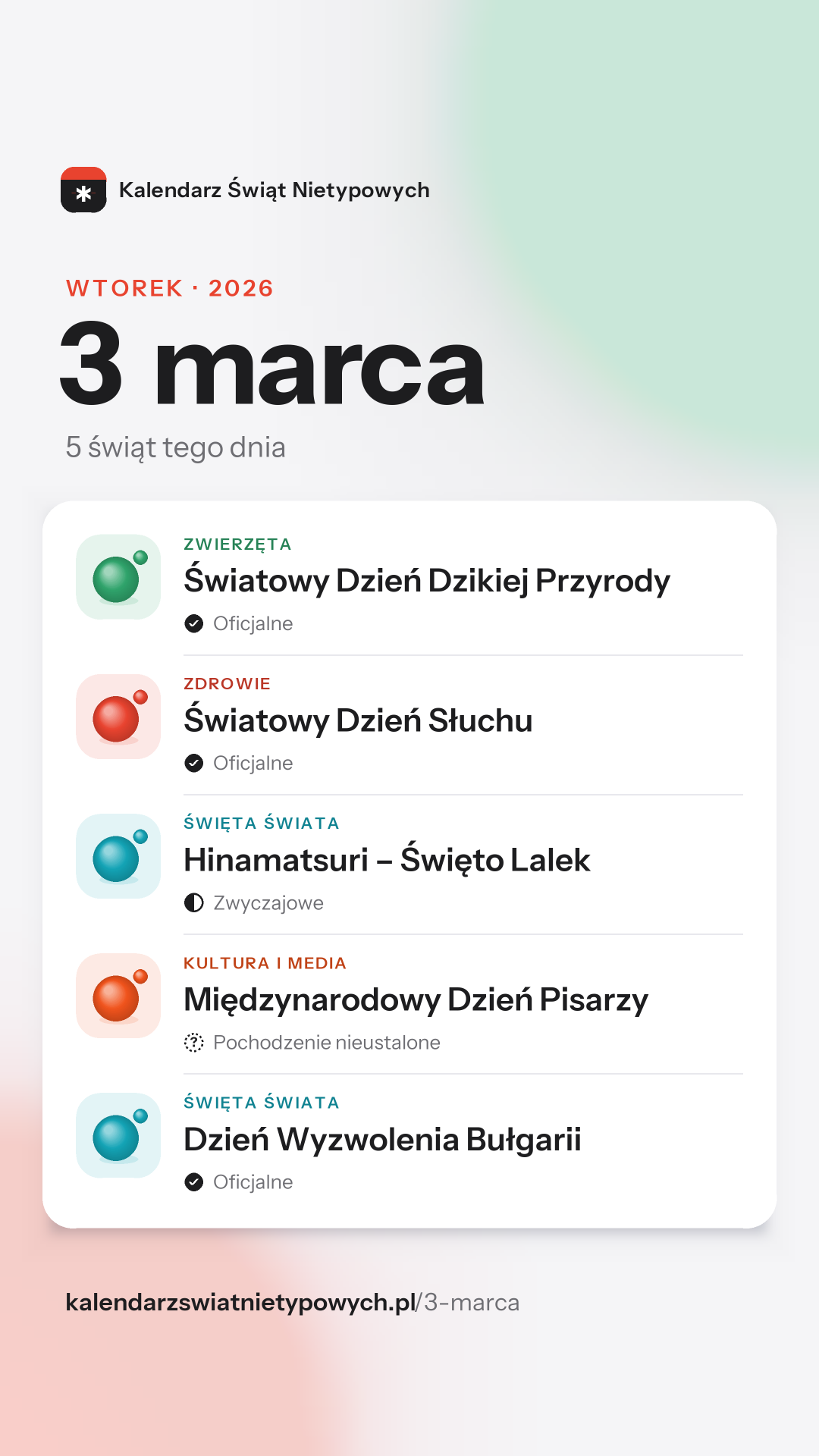 Grafika dnia 3 marca, format stories 9:16