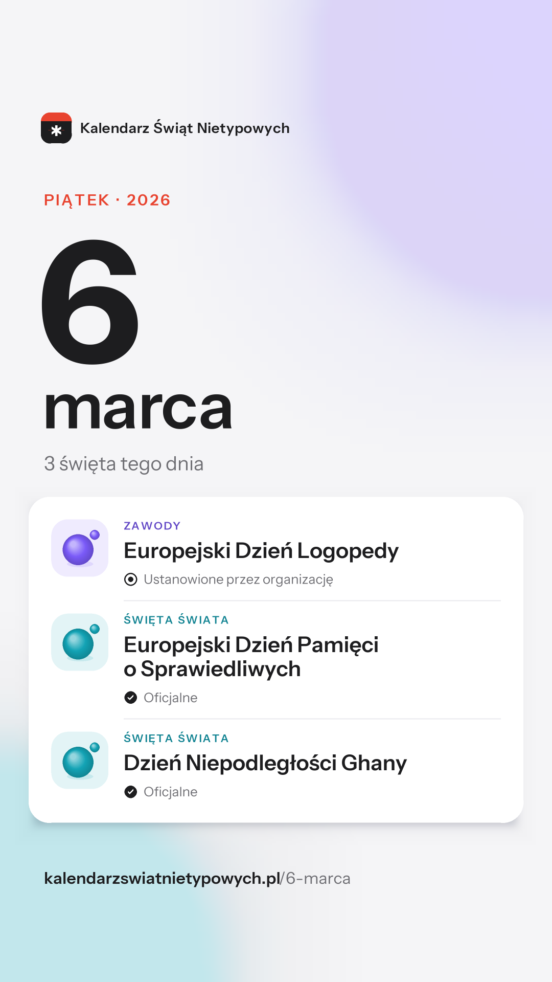 Grafika dnia 6 marca, format stories 9:16