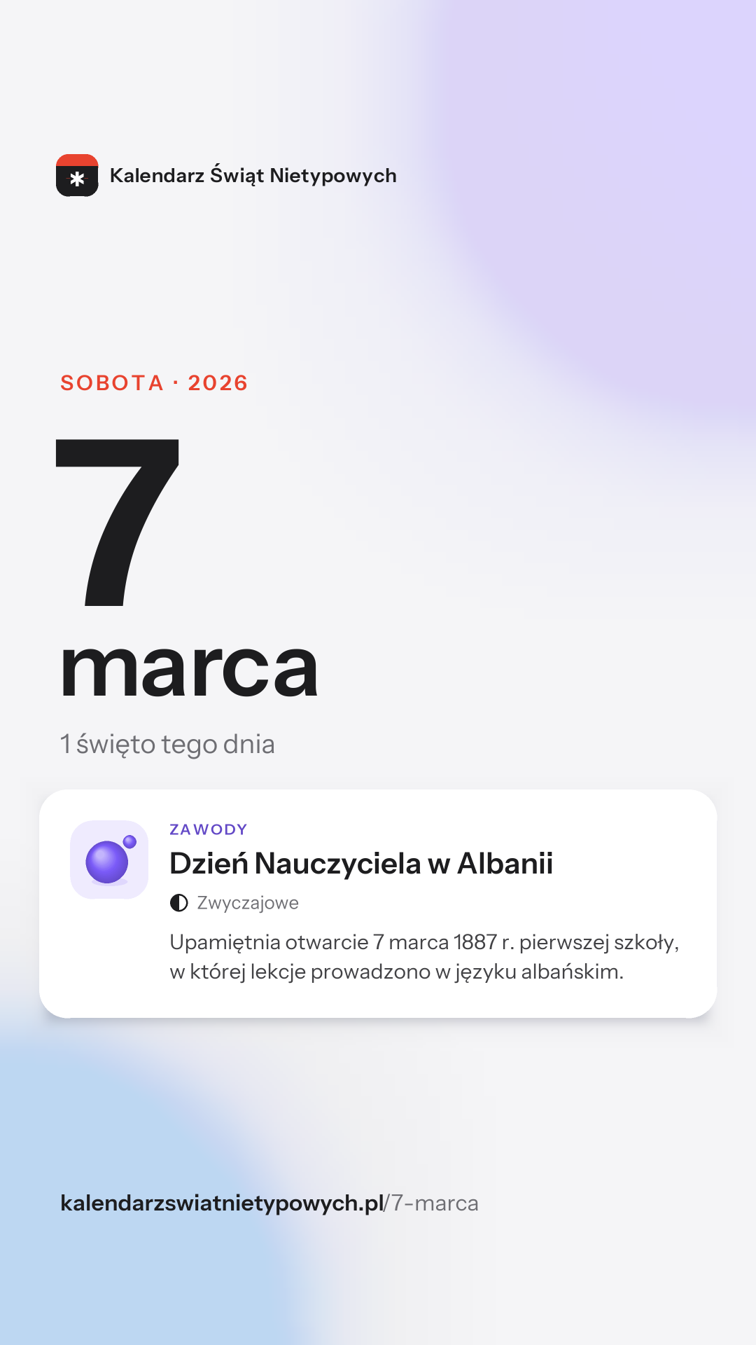 Grafika dnia 7 marca, format stories 9:16