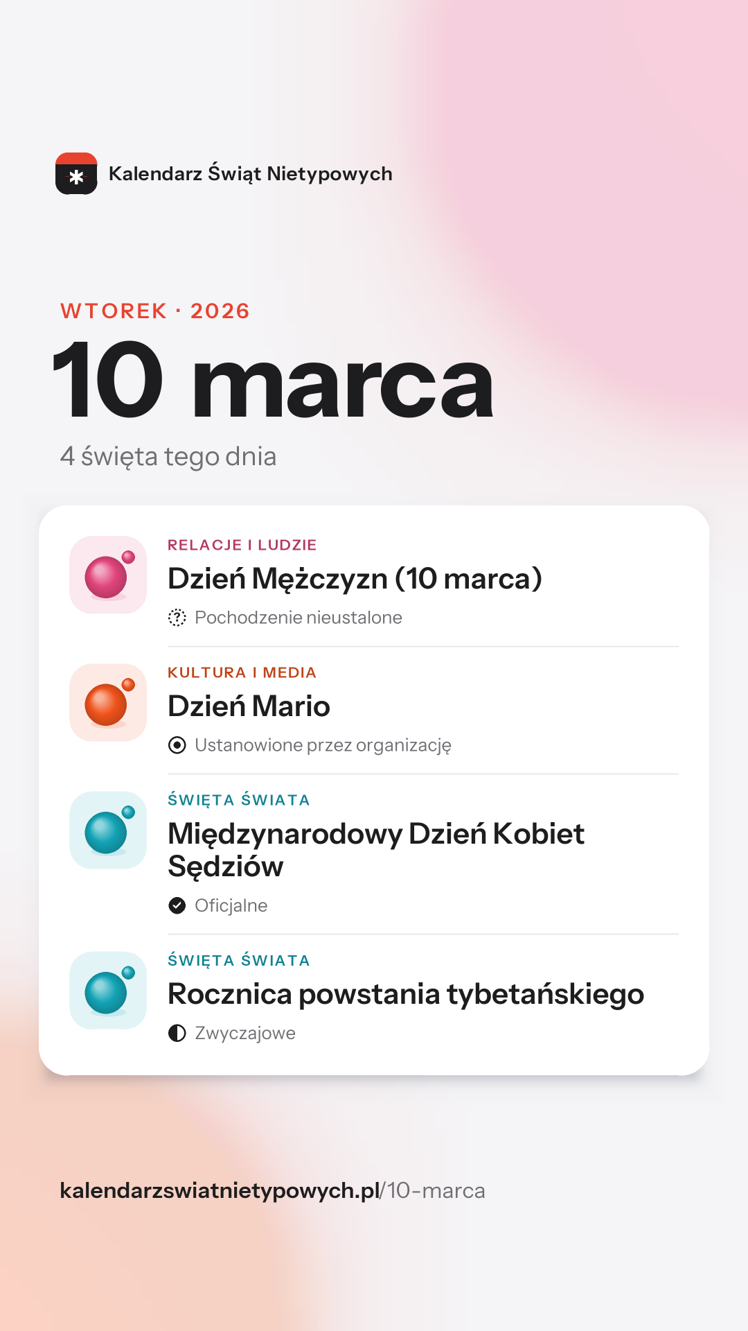 Grafika dnia 10 marca, format stories 9:16