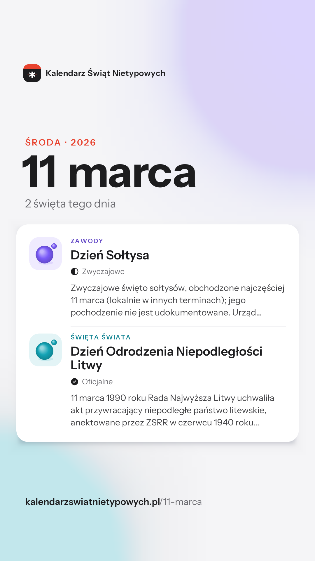 Grafika dnia 11 marca, format stories 9:16
