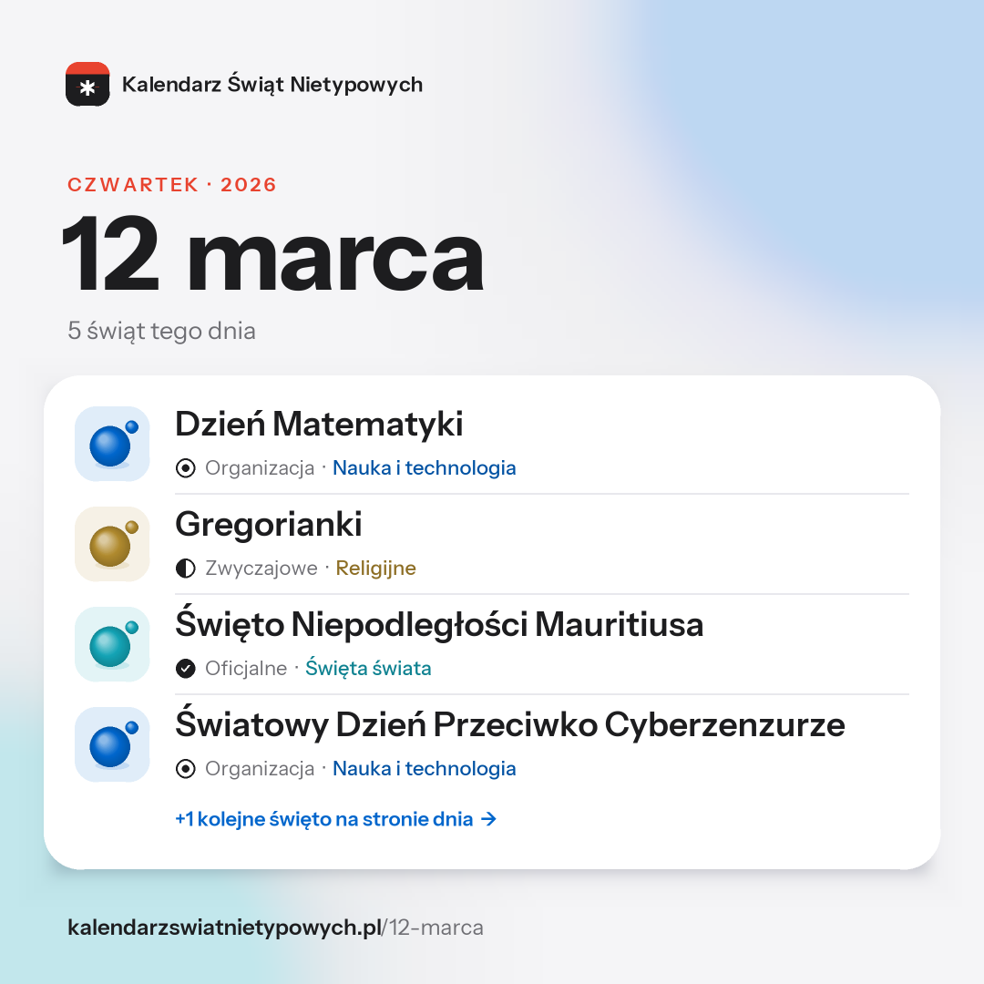 Grafika dnia 12 marca, format post 1:1