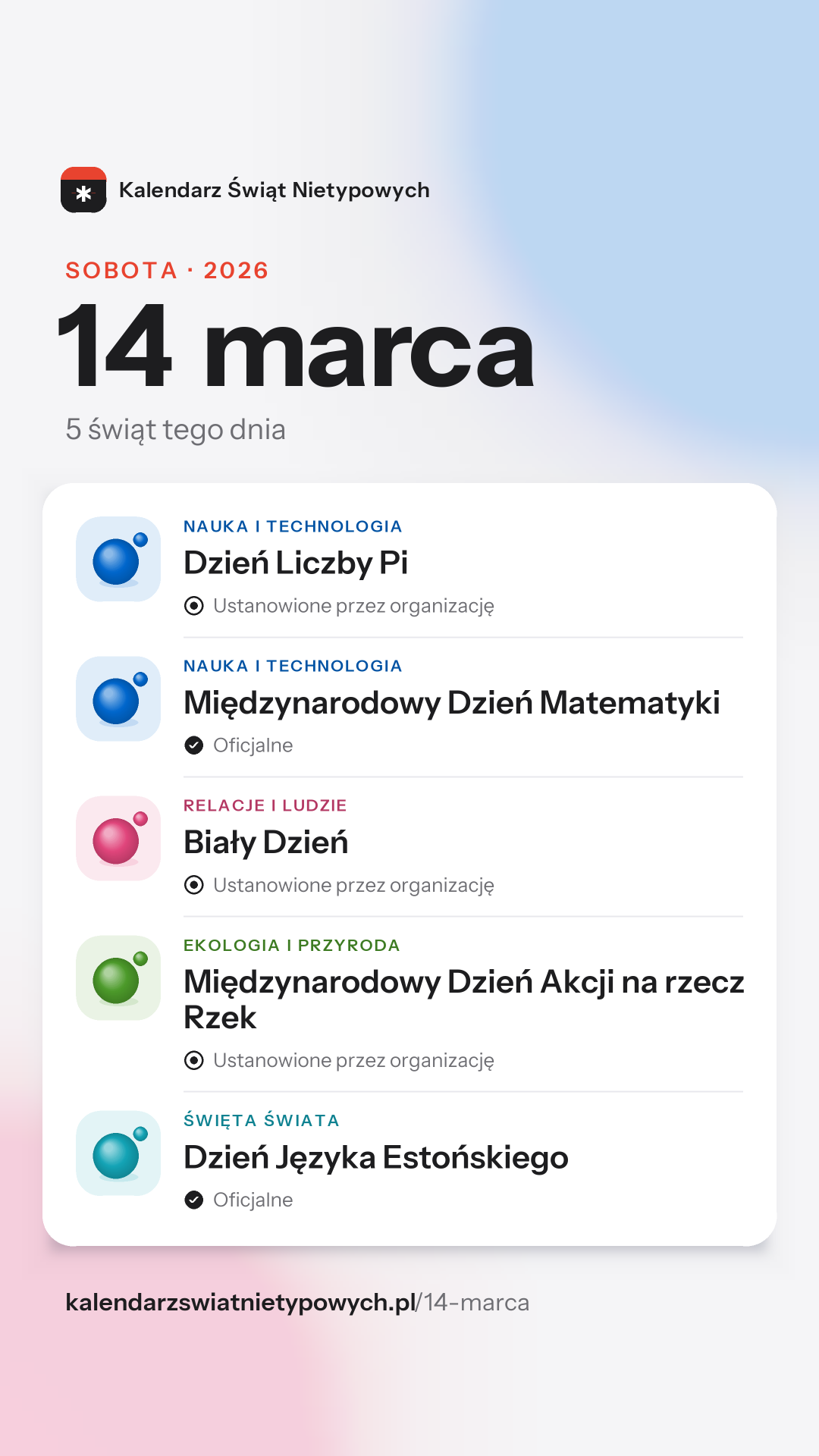 Grafika dnia 14 marca, format stories 9:16