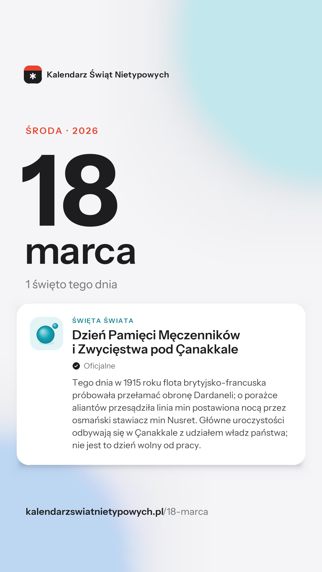 Grafika dnia 18 marca, format stories 9:16