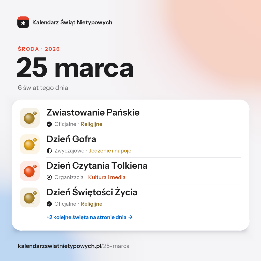 Grafika dnia 25 marca, format post 1:1