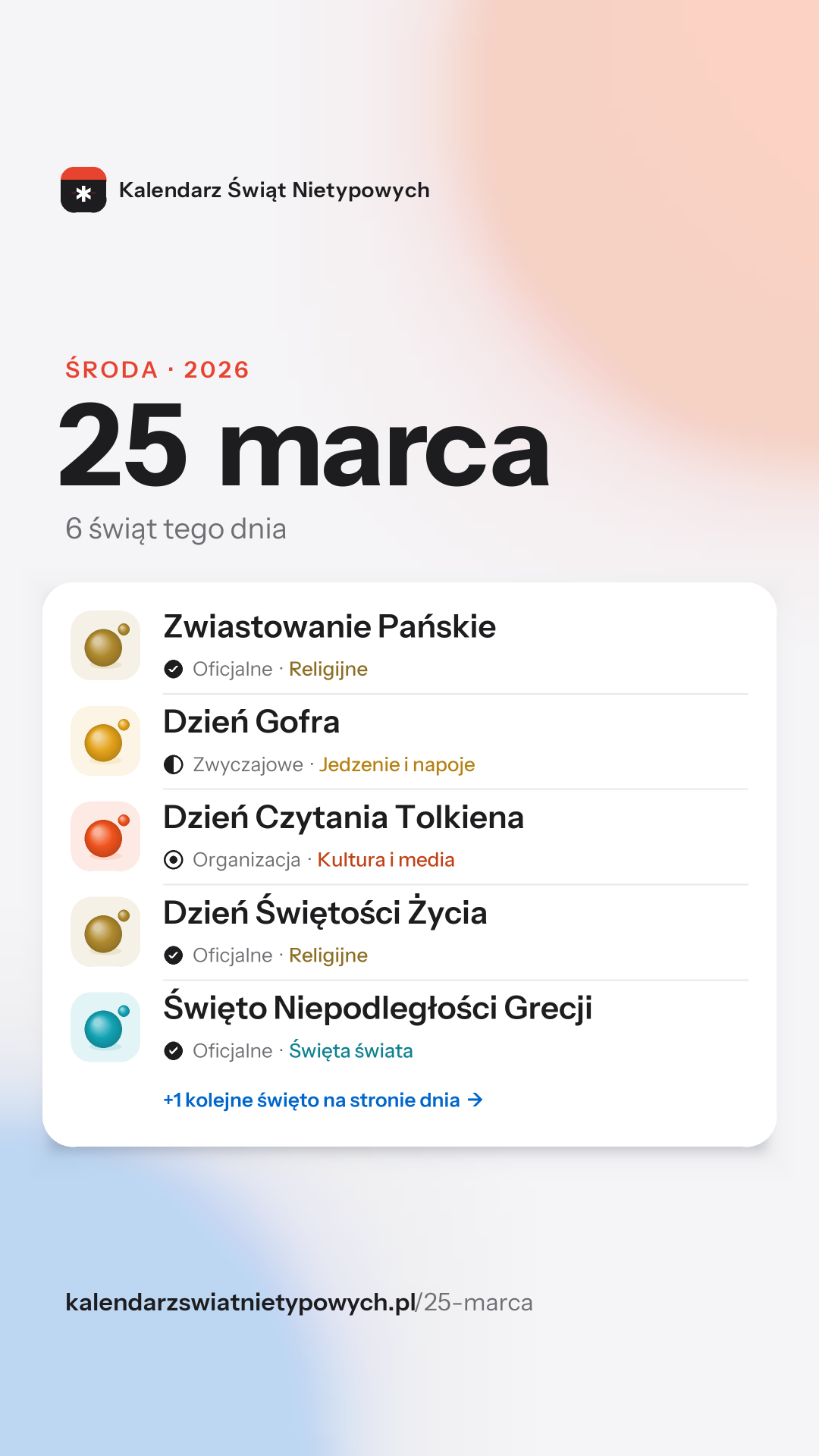 Grafika dnia 25 marca, format stories 9:16