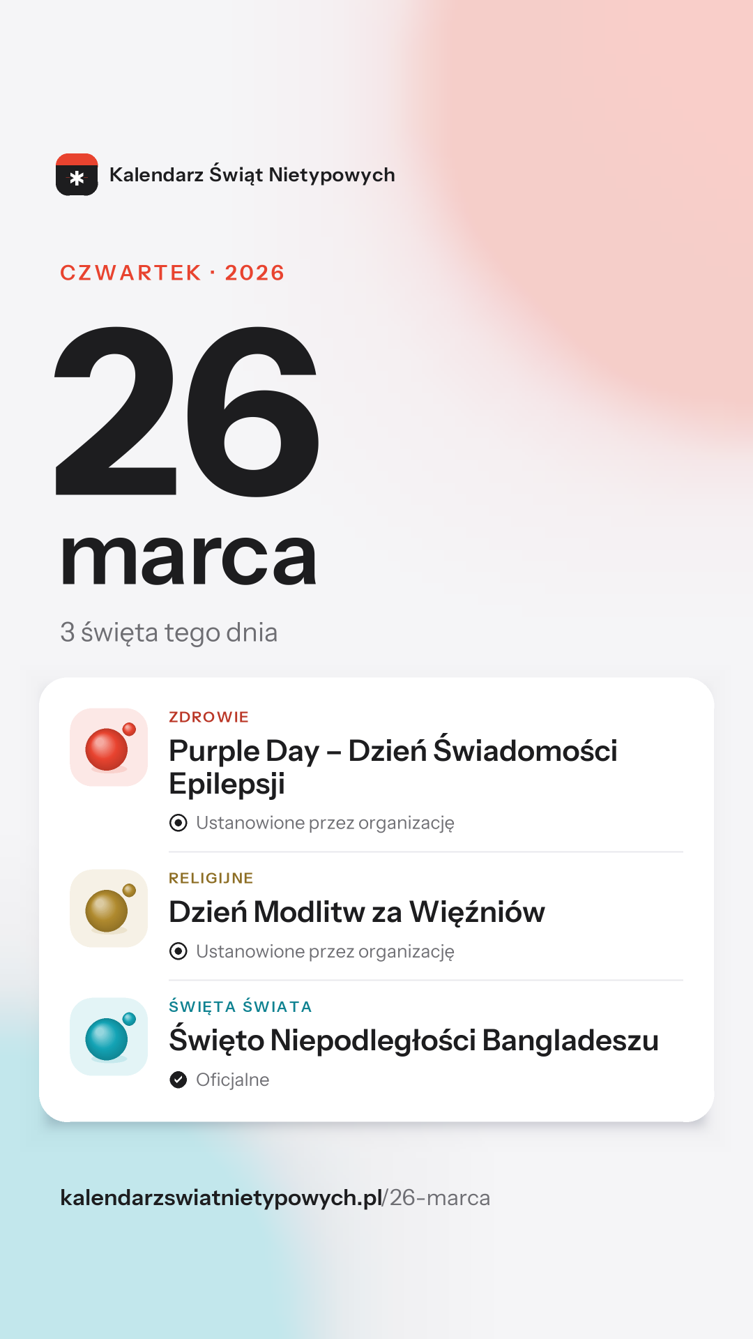 Grafika dnia 26 marca, format stories 9:16