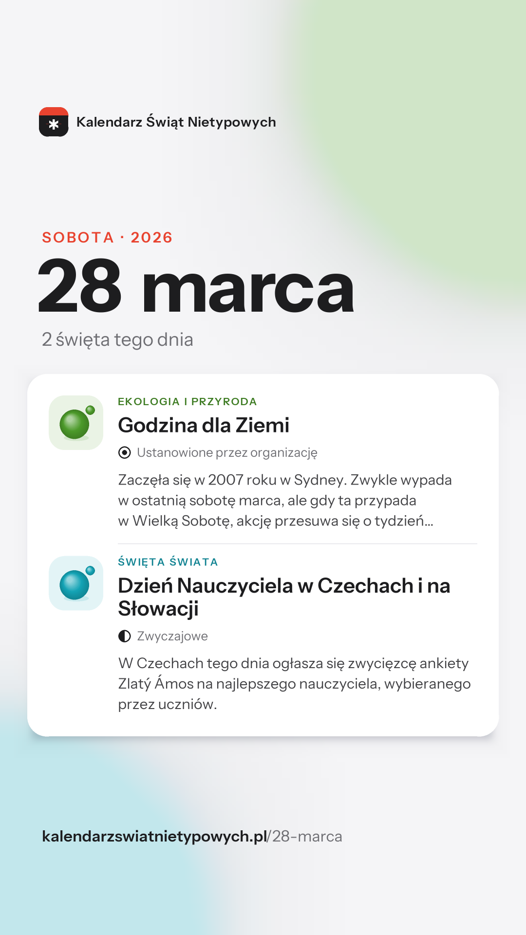 Grafika dnia 28 marca, format stories 9:16