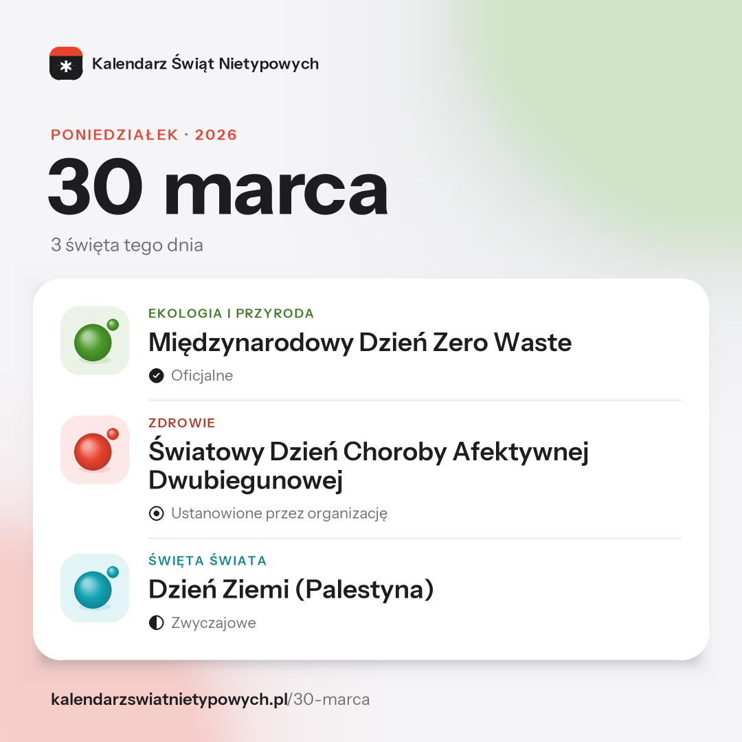 Grafika dnia 30 marca, format post 1:1
