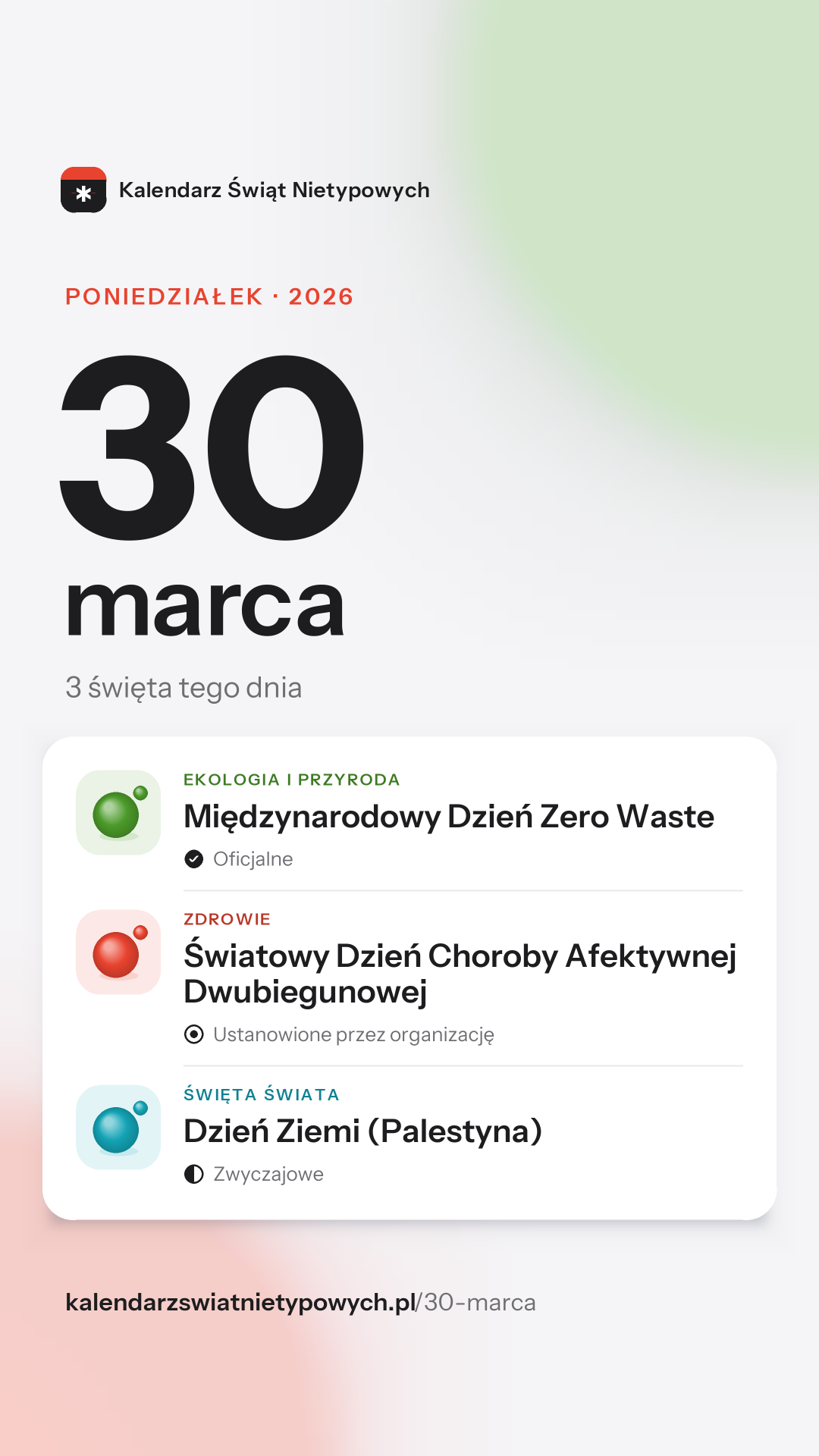 Grafika dnia 30 marca, format stories 9:16