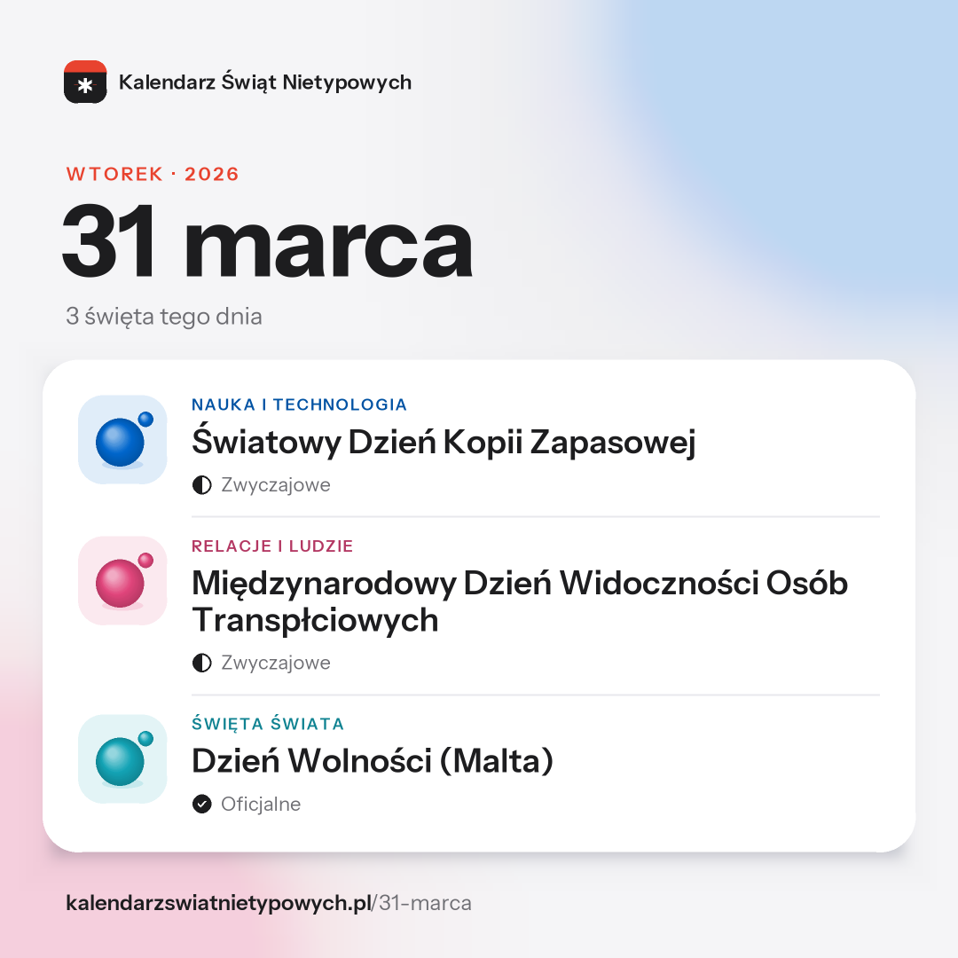 Grafika dnia 31 marca, format post 1:1