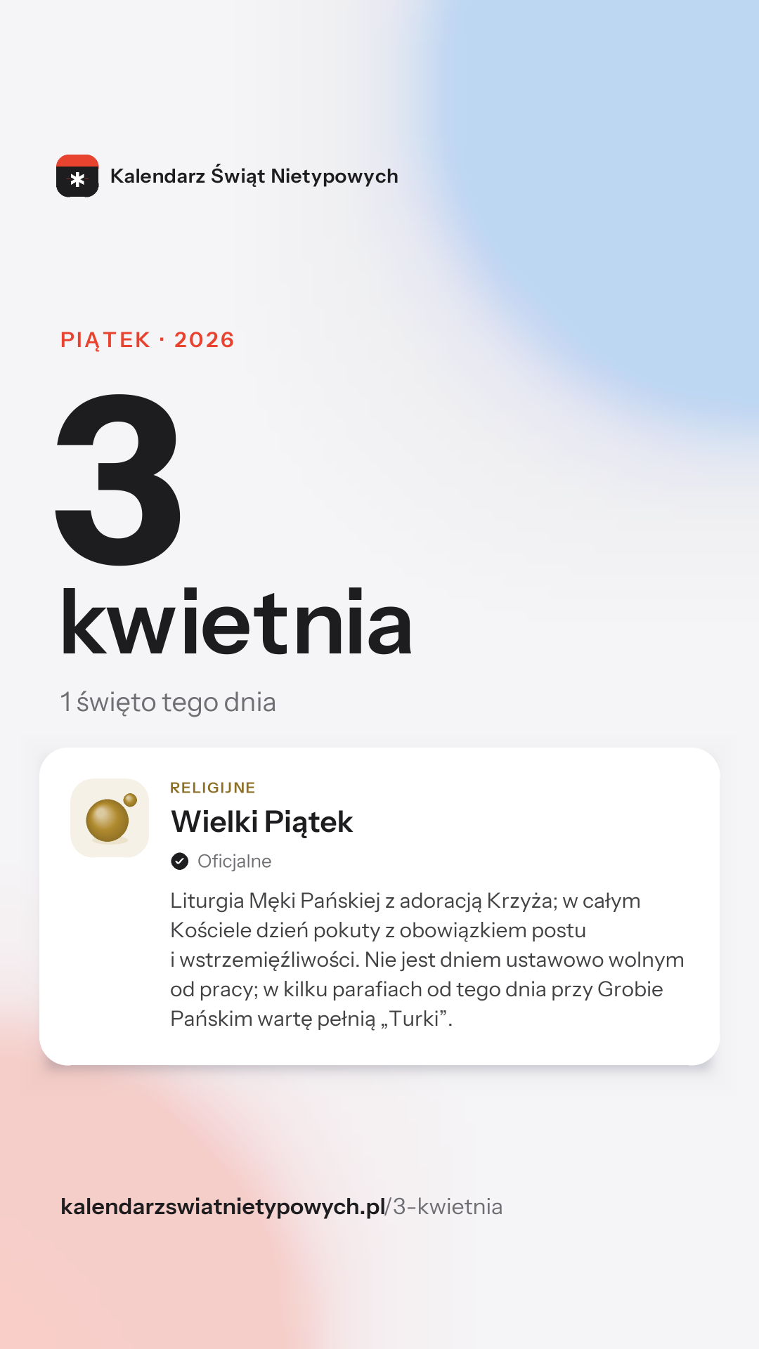 Grafika dnia 3 kwietnia, format stories 9:16