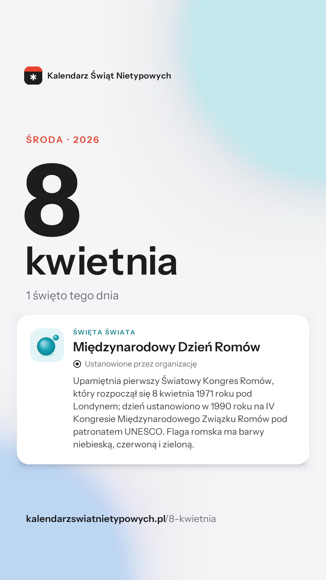 Grafika dnia 8 kwietnia, format stories 9:16