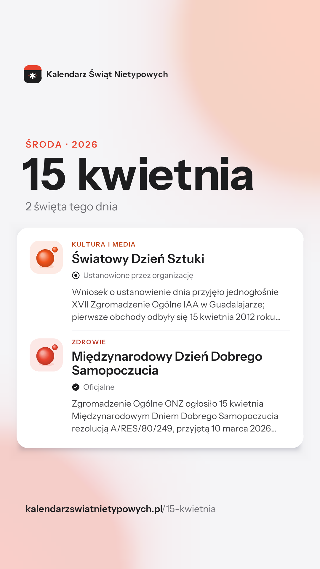 Grafika dnia 15 kwietnia, format stories 9:16