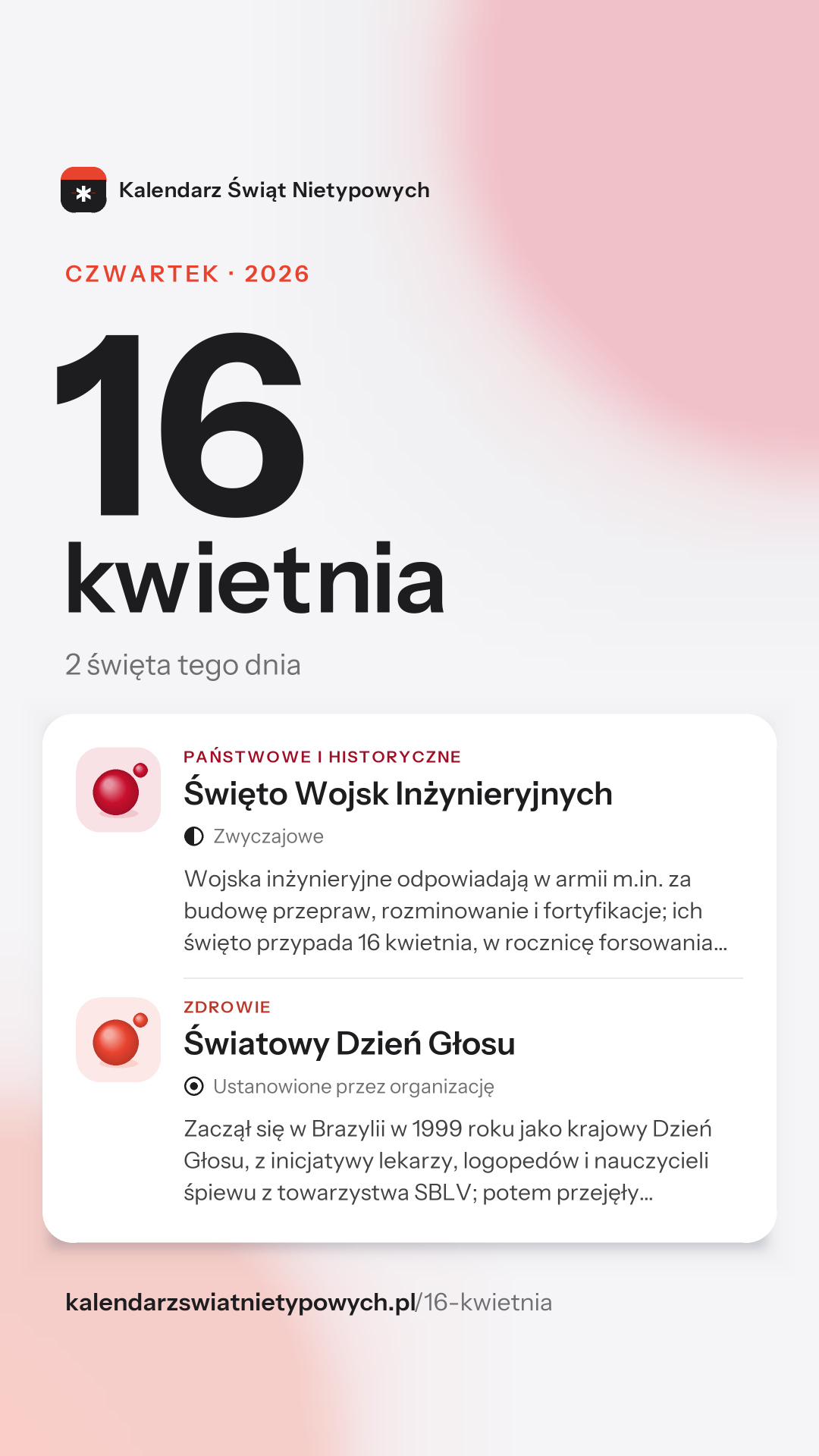 Grafika dnia 16 kwietnia, format stories 9:16