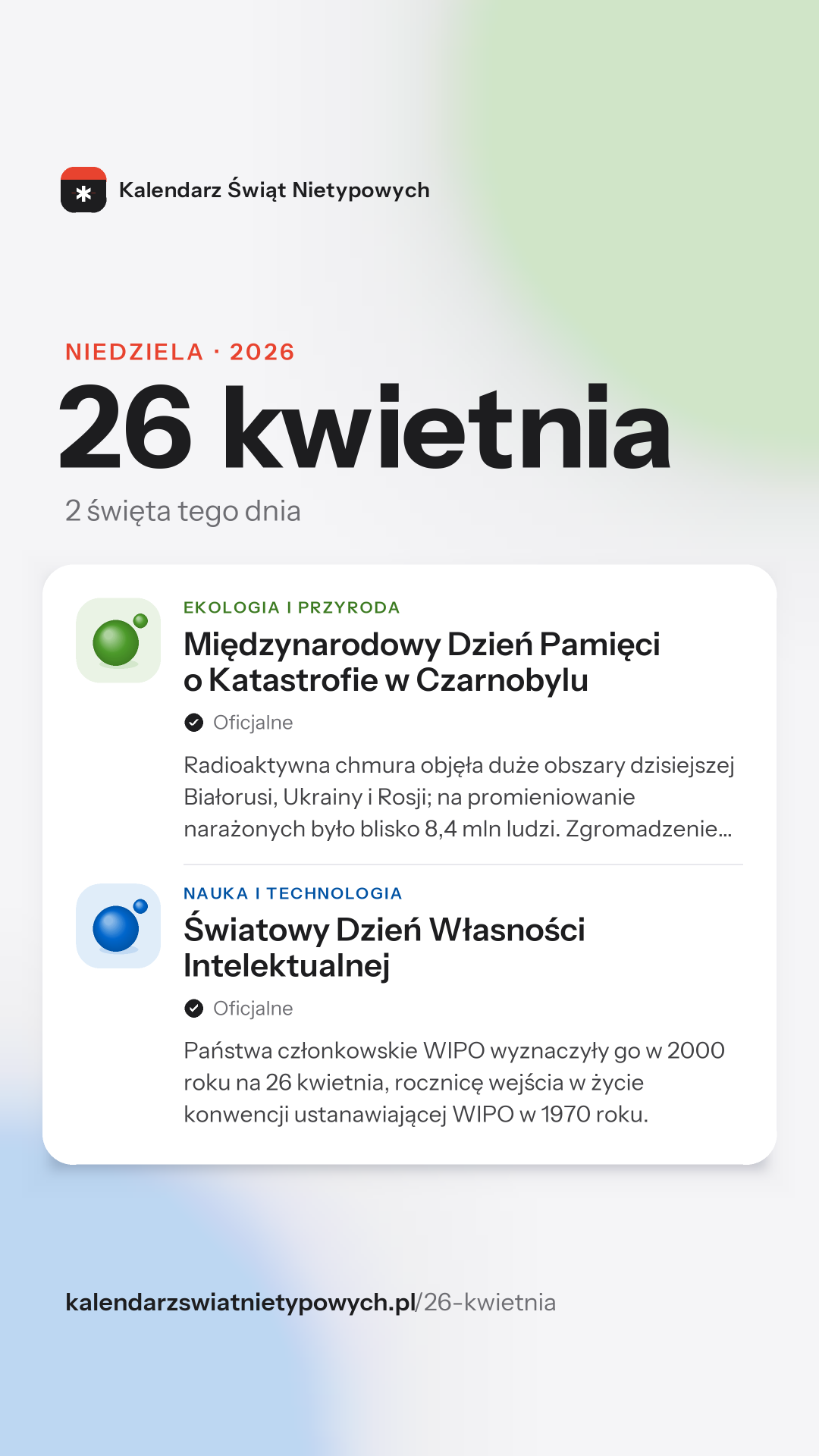 Grafika dnia 26 kwietnia, format stories 9:16