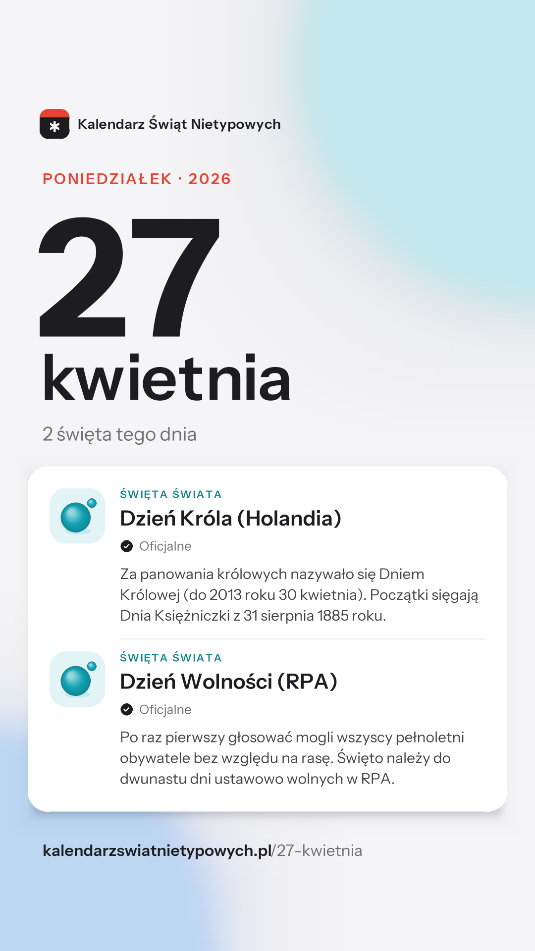 Grafika dnia 27 kwietnia, format stories 9:16
