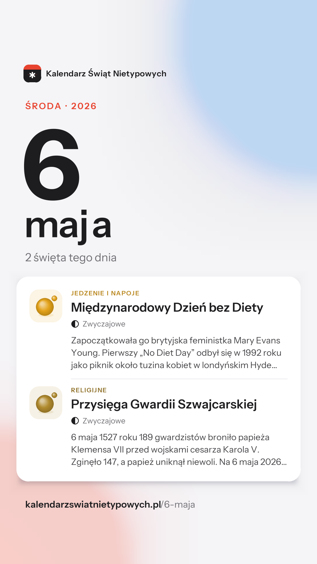 Grafika dnia 6 maja, format stories 9:16
