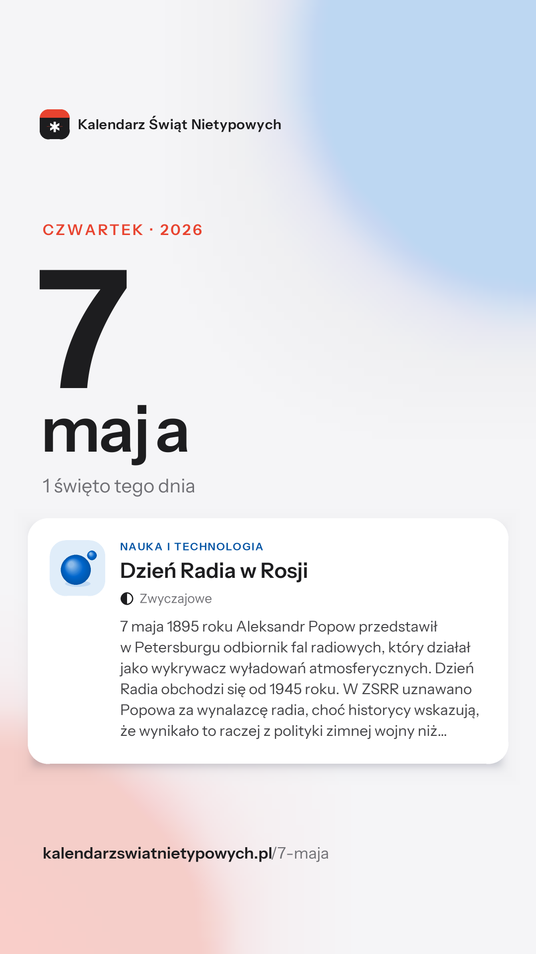 Grafika dnia 7 maja, format stories 9:16