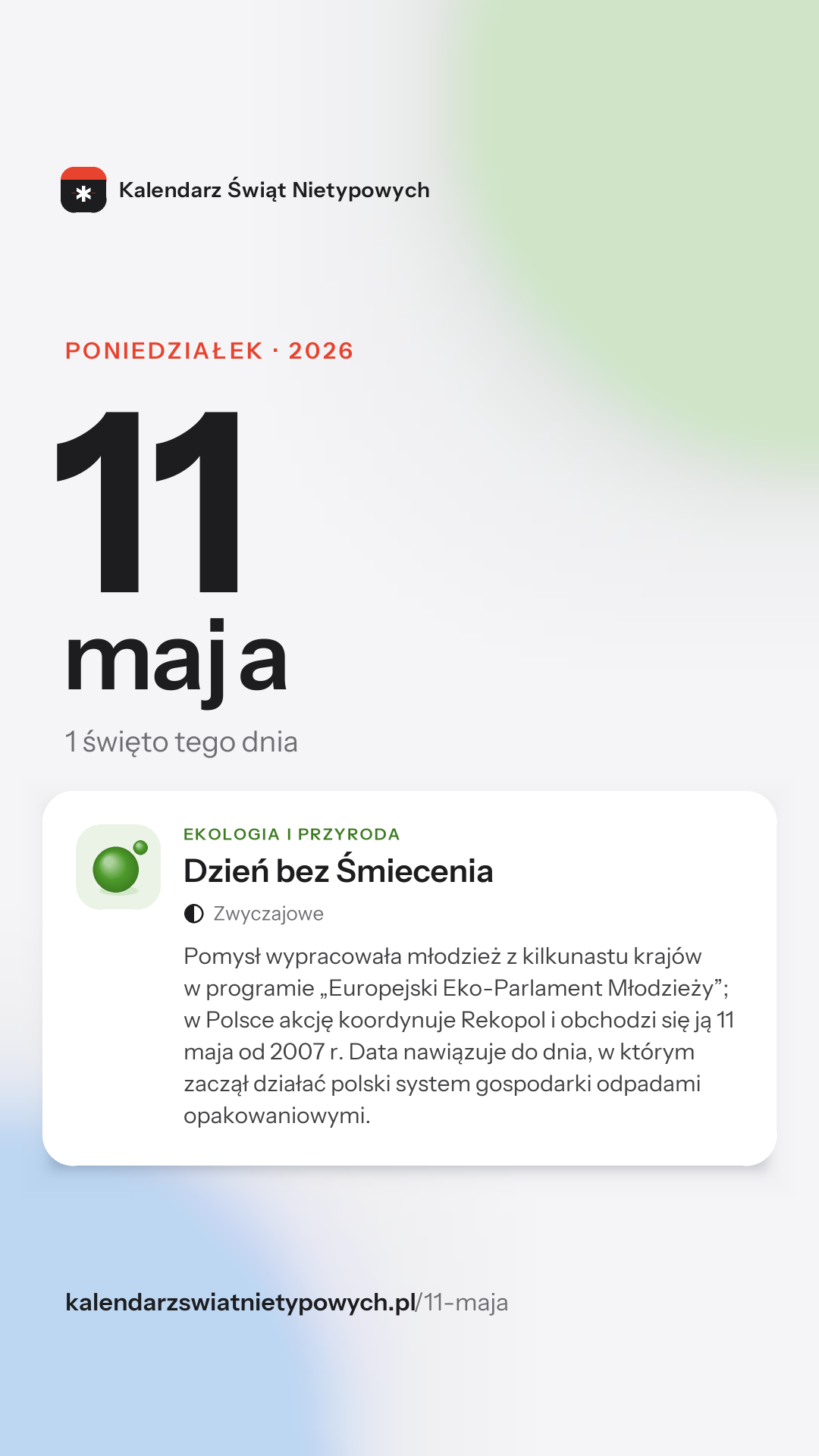 Grafika dnia 11 maja, format stories 9:16