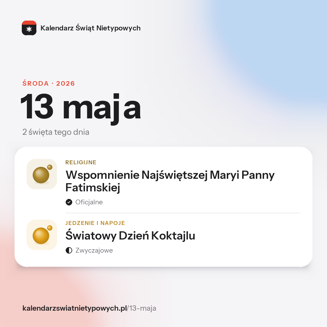 Grafika dnia 13 maja, format post 1:1