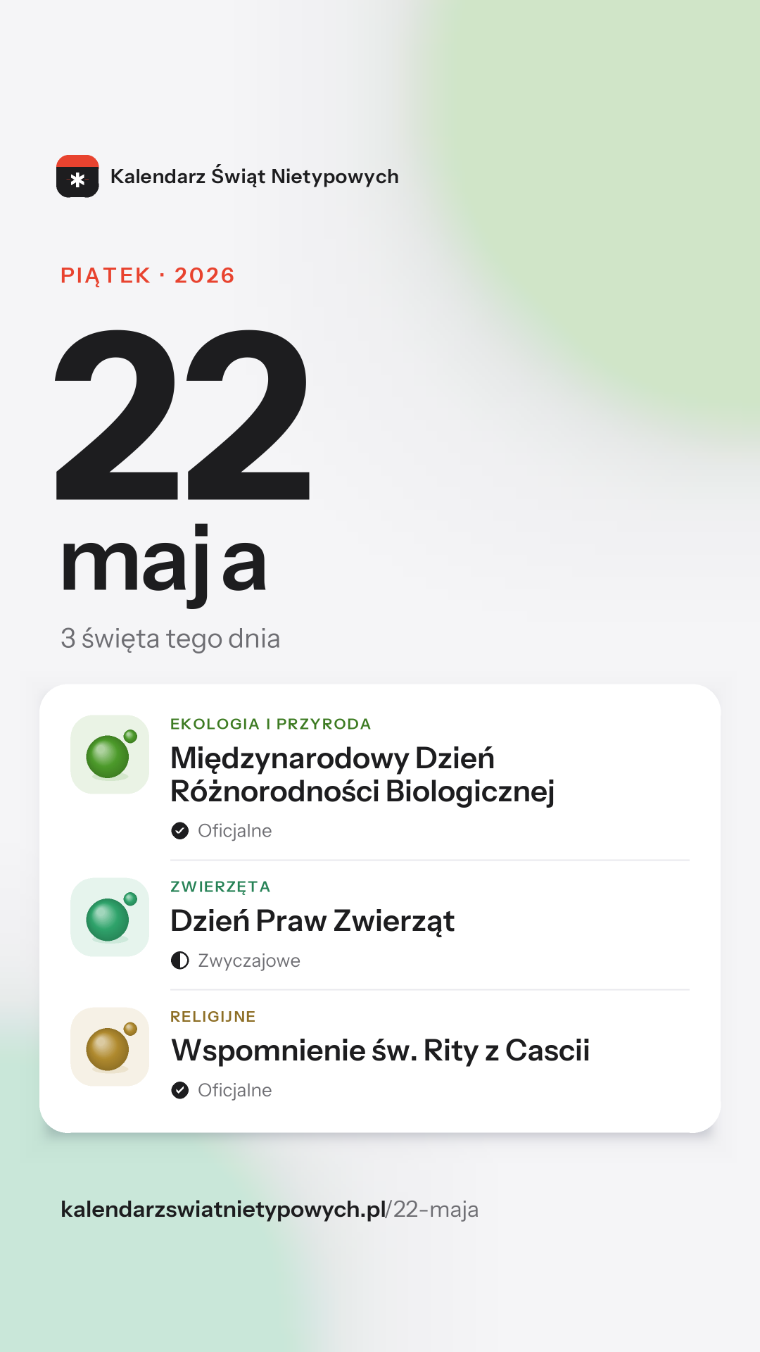 Grafika dnia 22 maja, format stories 9:16