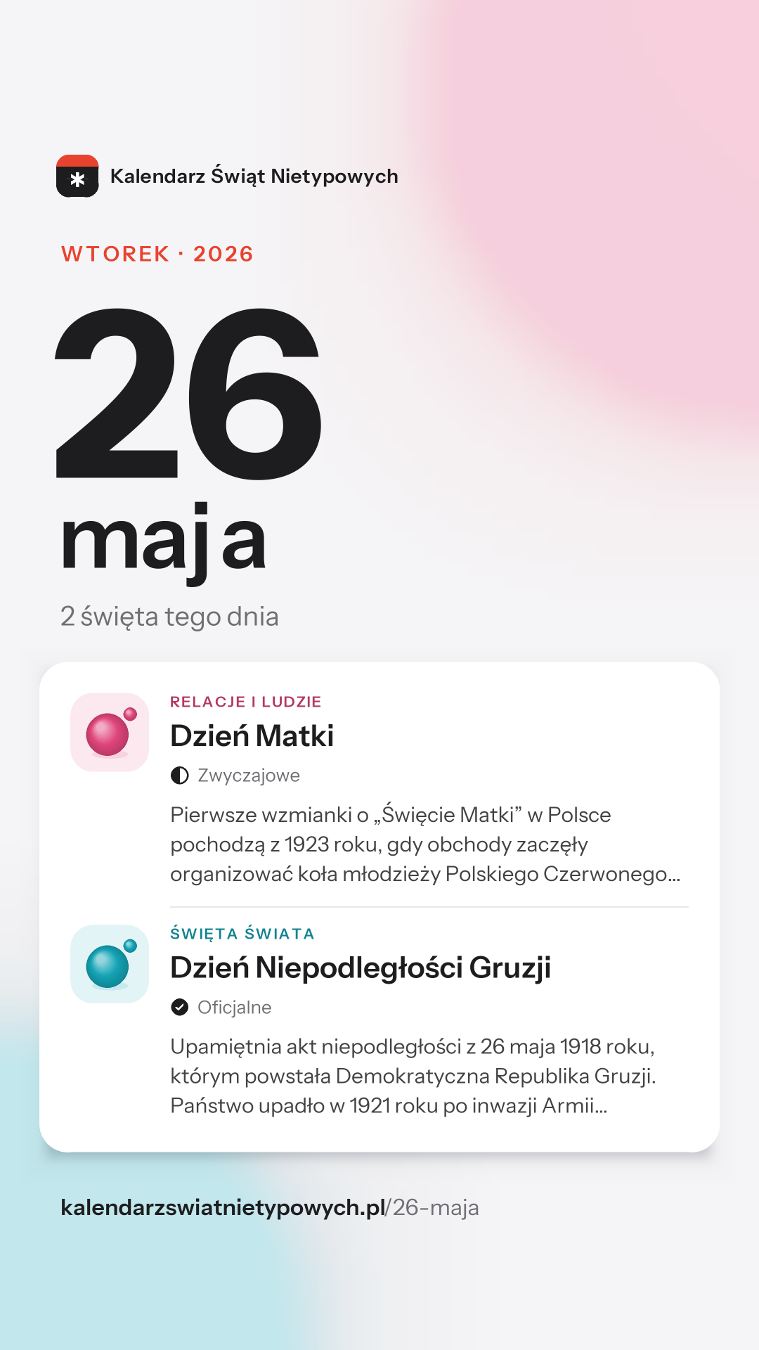 Grafika dnia 26 maja, format stories 9:16