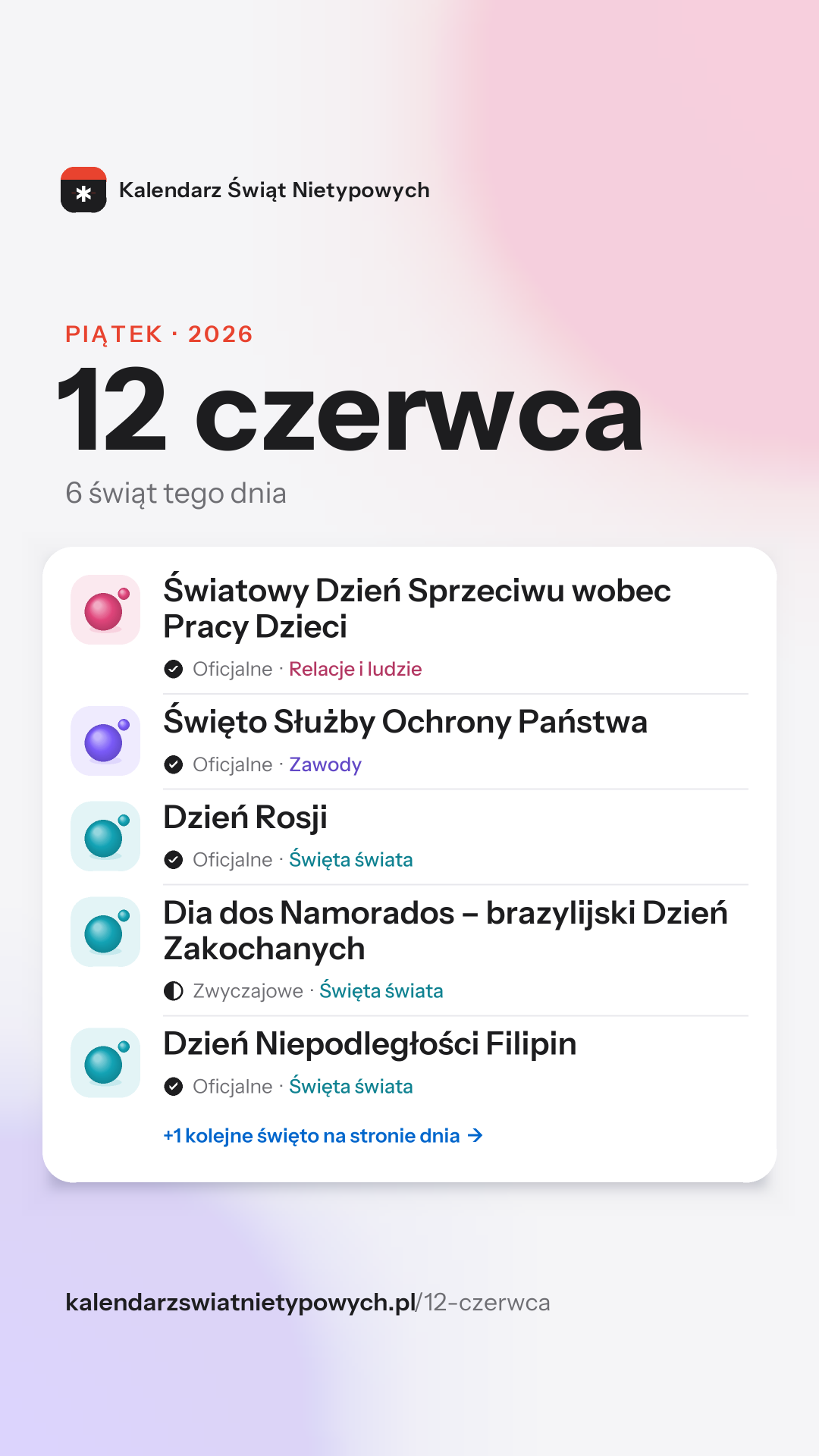 Grafika dnia 12 czerwca, format stories 9:16