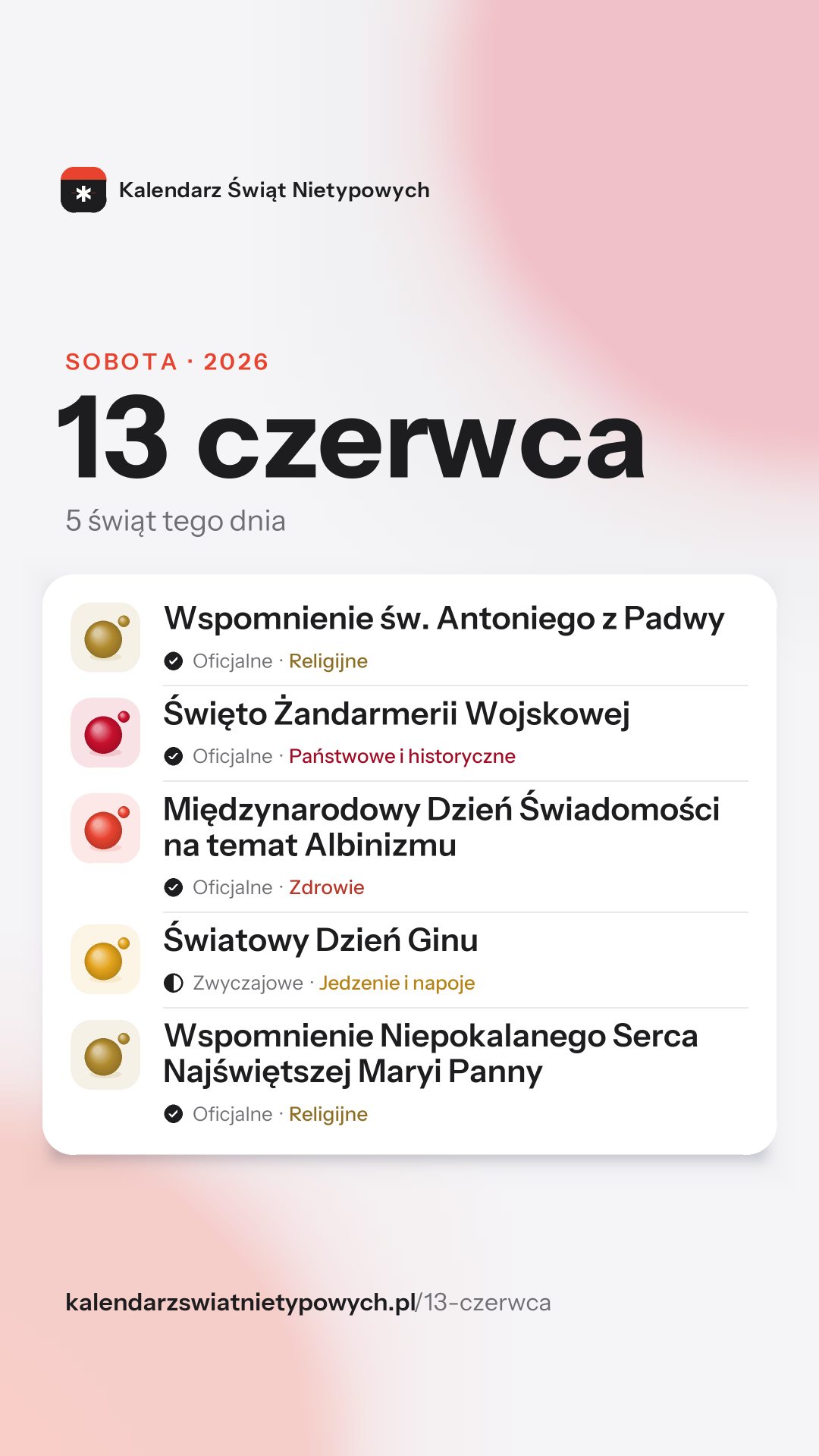 Grafika dnia 13 czerwca, format stories 9:16